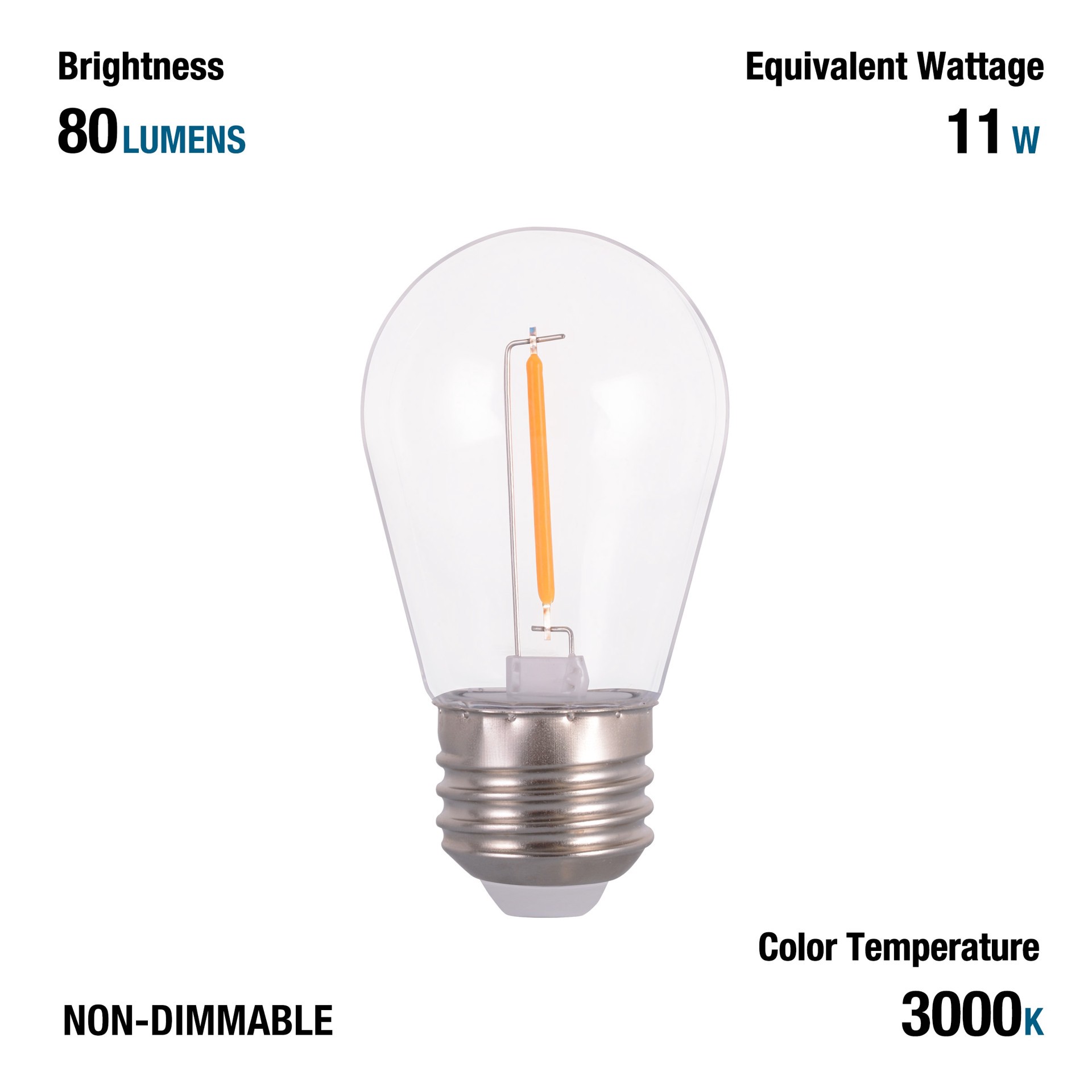 slide 5 of 6, Utilitech 11 -Watt EQ S14 Warm white Medium base (E-26) LED General purpose Light Bulb 15 -Pack, 1 ct