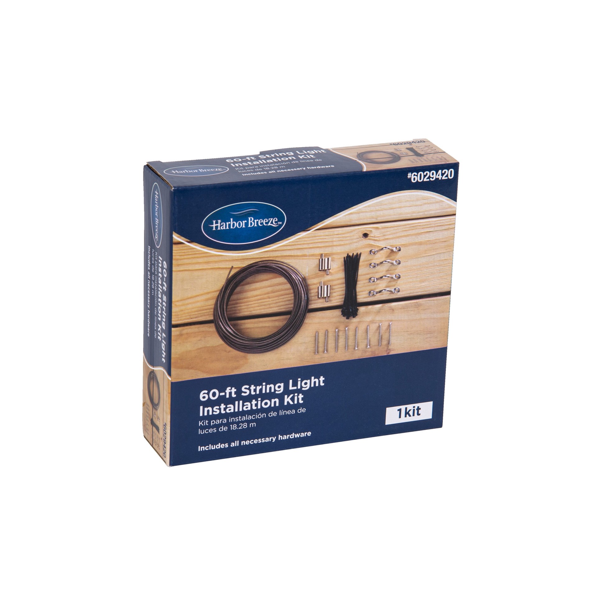 slide 2 of 4, Harbor Breeze 60FT String Light Installation Kit, 1 ct