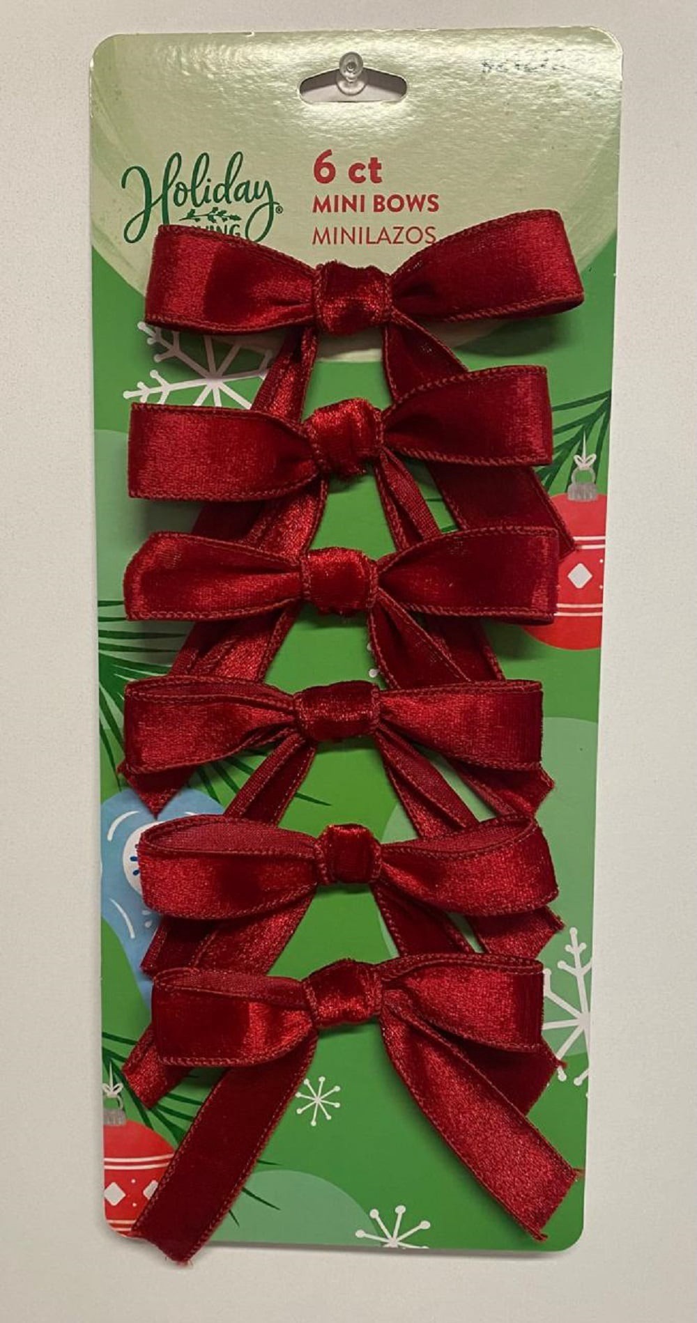 slide 2 of 5, Holiday Living 6 -Pack 4 L x 4-in W Solid Velvet Bow, 1 ct