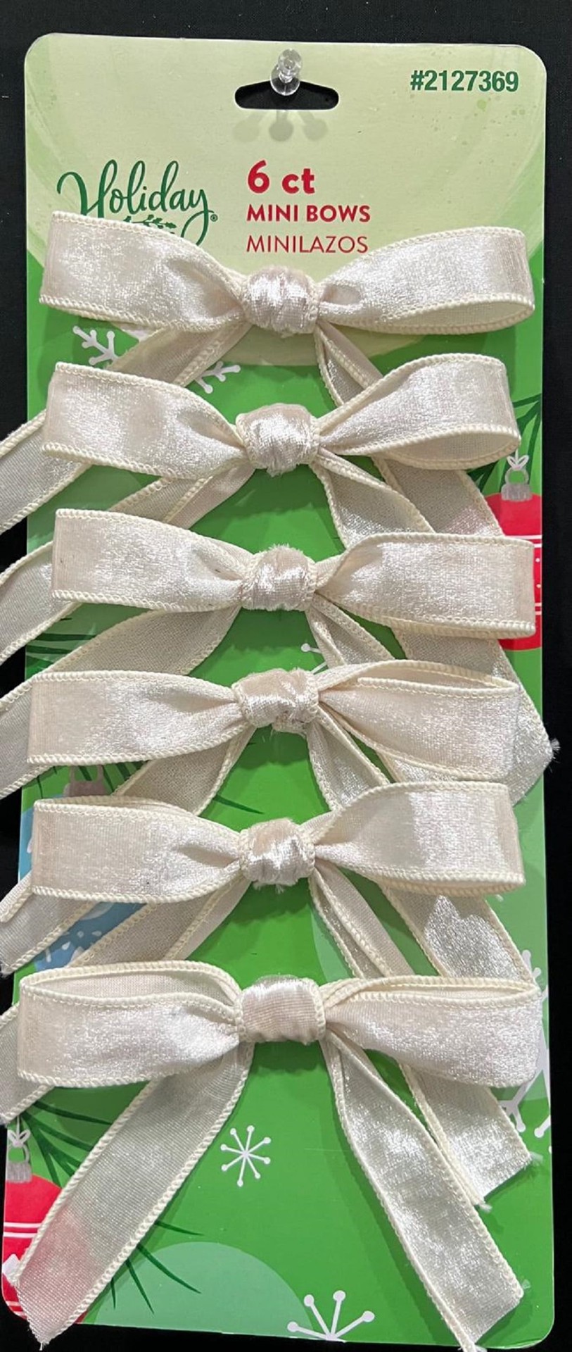 slide 4 of 5, Holiday Living 6 -Pack 4 L x 4-in W Solid Velvet Bow, 1 ct