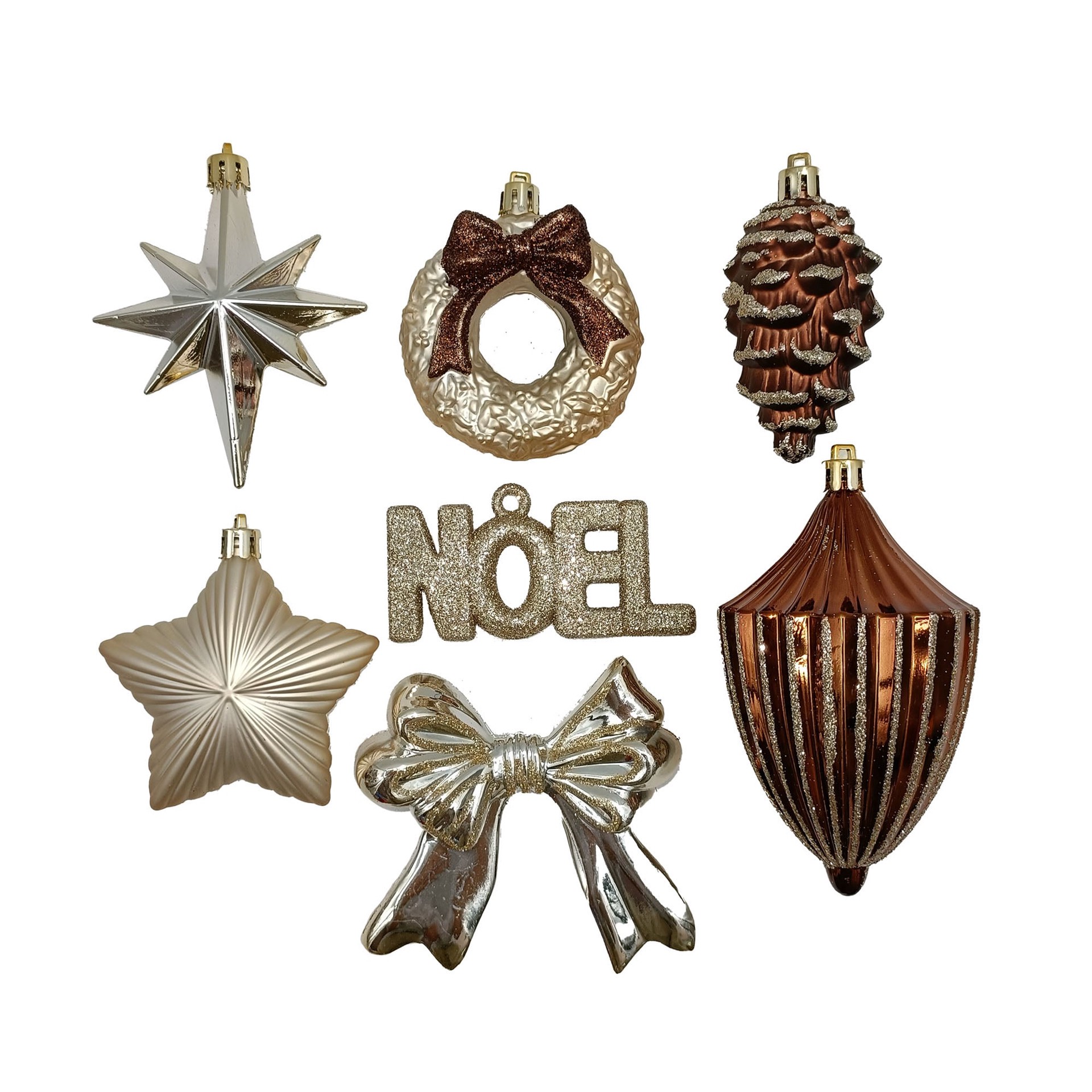 slide 2 of 3, Holiday Living 48 -Pack Multiple colors/finishes Standard Indoor Shatterproof Ornament set, 1 ct