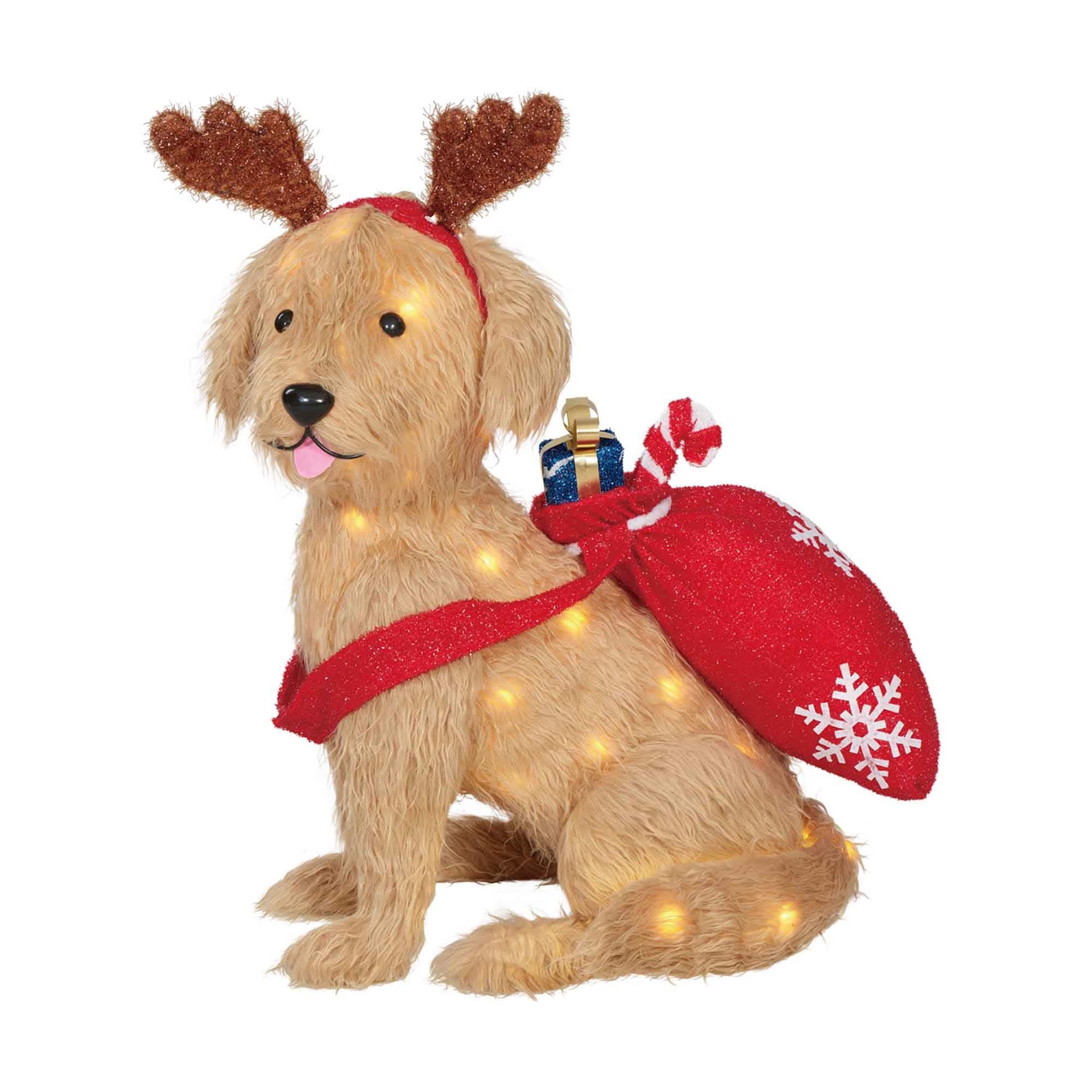 slide 2 of 4, Holiday Living 2-ft LED Retriever with Backpack Decoration, 1 ct