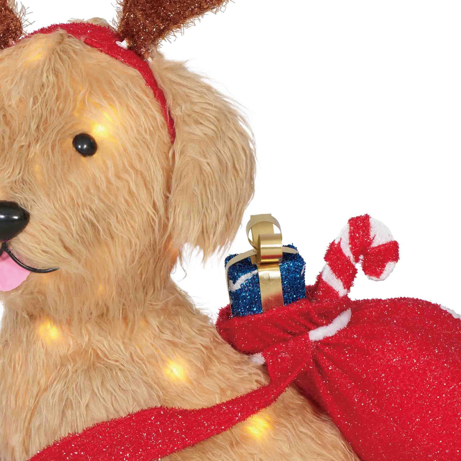slide 4 of 4, Holiday Living 2-ft LED Retriever with Backpack Decoration, 1 ct