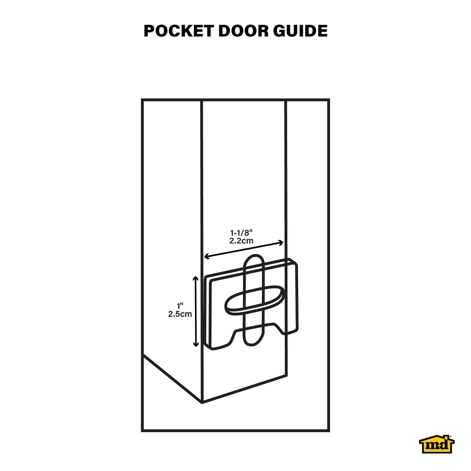 slide 2 of 6, M-D 2 -Pack 1.125-in Plastic Pocket Door Jamb Guide, 1 ct