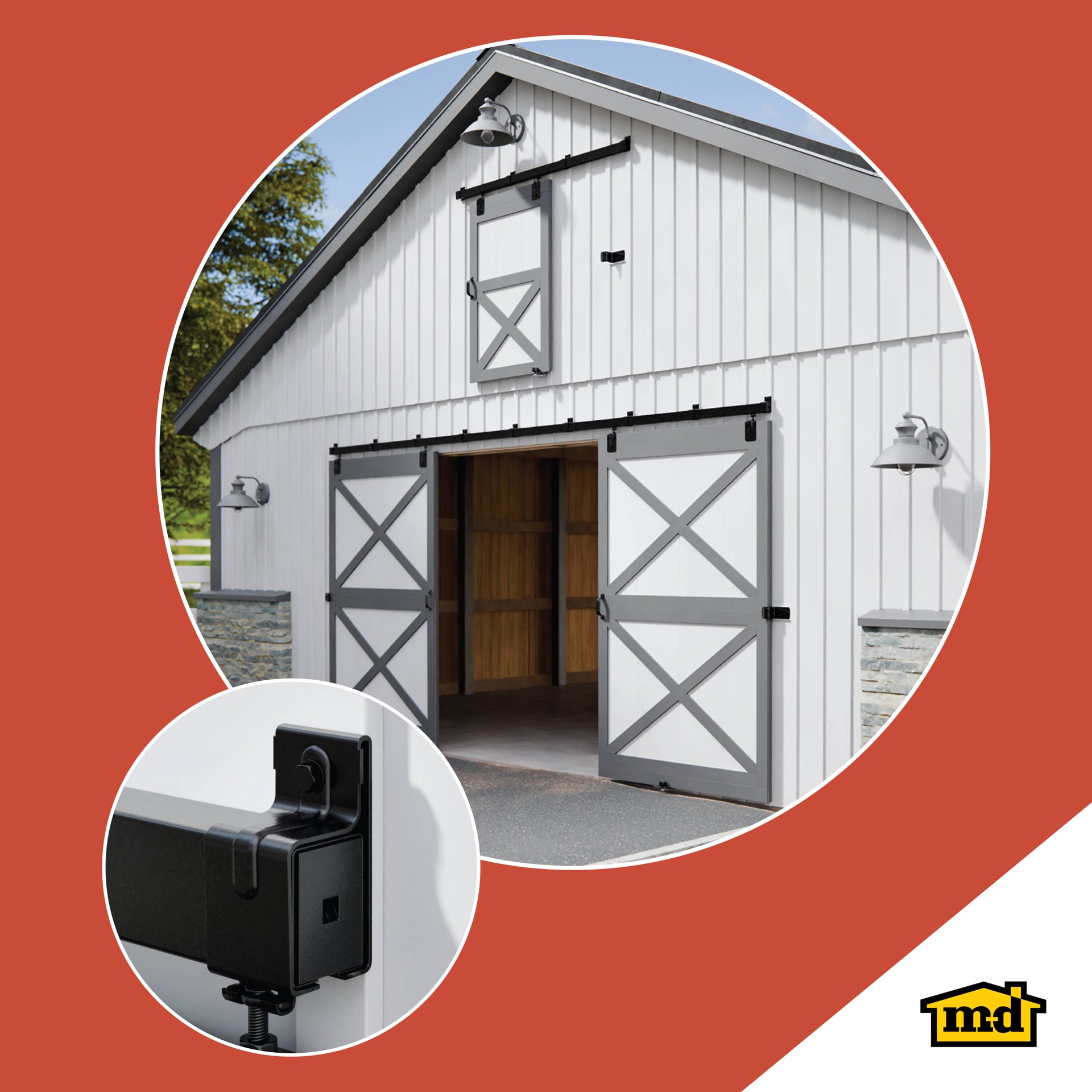 slide 4 of 6, M-D Matte Black Indoor/Outdoor Single Bracket, 1 ct