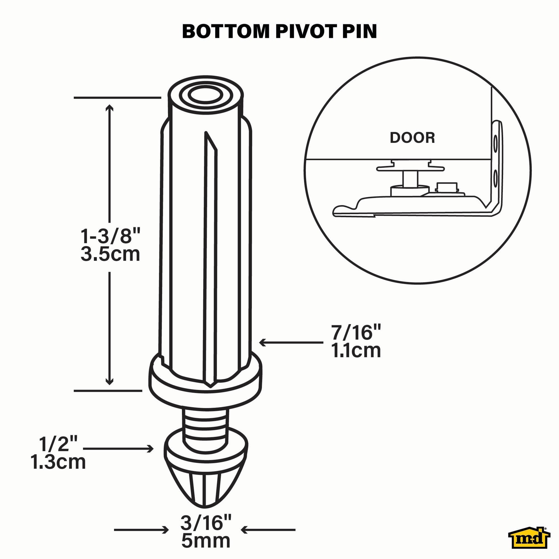 slide 2 of 6, M-D 0.44-in Bottom pivot pin, 1 ct