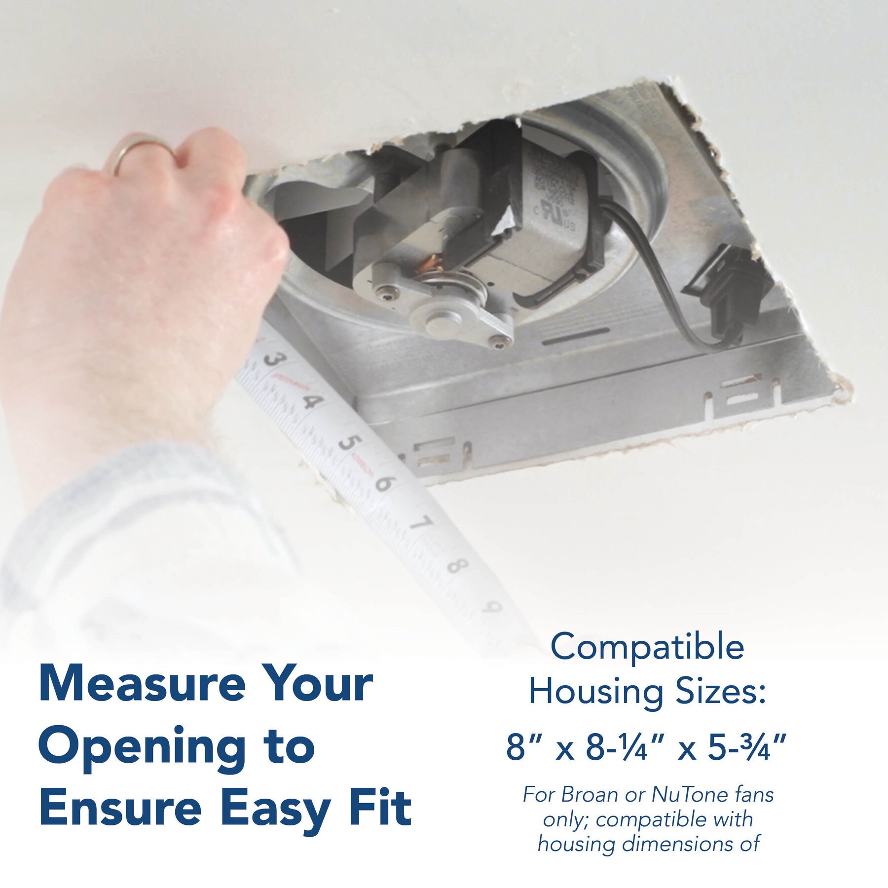 slide 6 of 6, Broan-NuTone 80 CFM, 2.5 Sones Assembly Kit Replacement Bath Fan Motor, 1 ct
