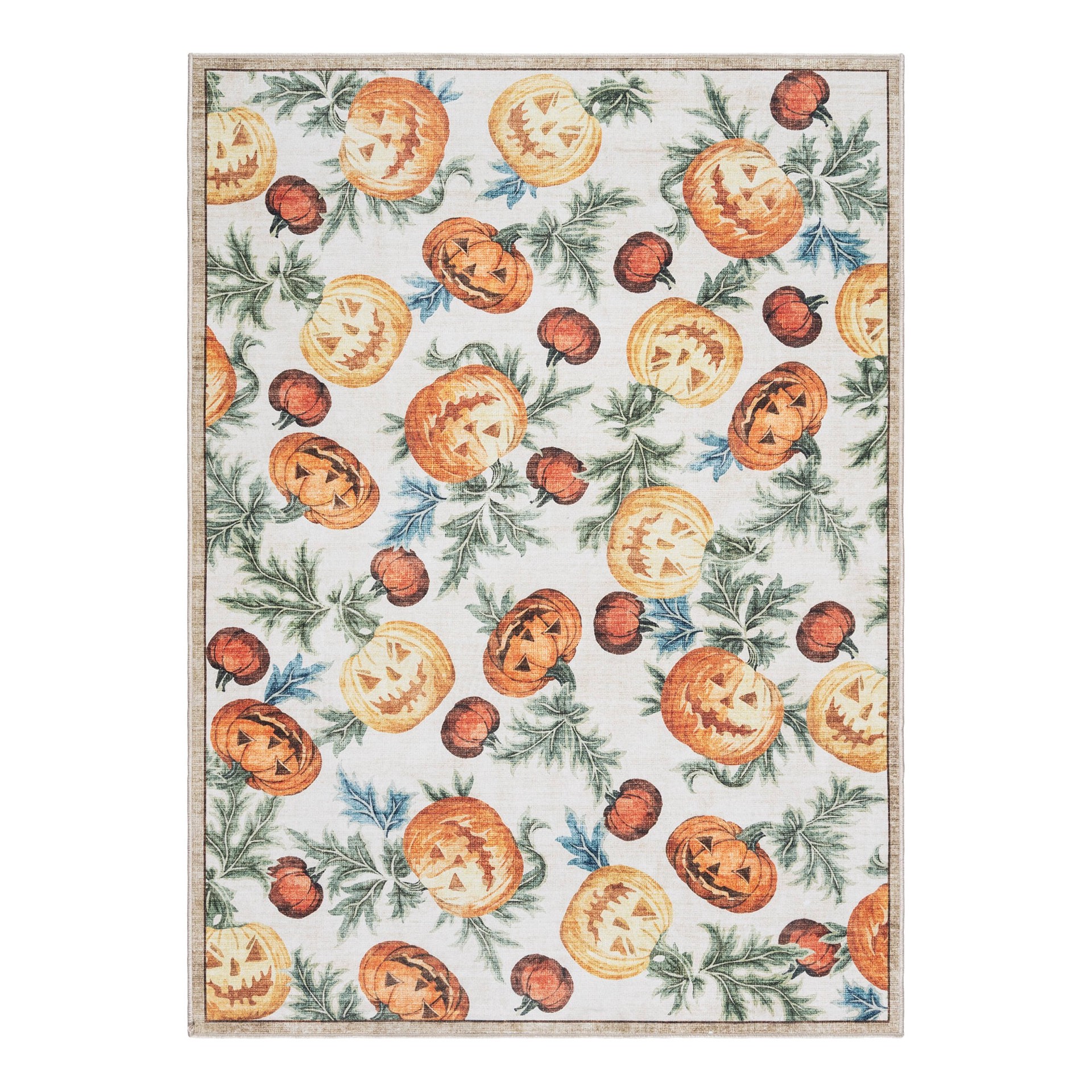 slide 1 of 6, Haunted Living Halloween 2025 3 x 5 (ft) Loomed Lanterns Rectangular Indoor Abstract Global Machine washable Pet Friendly Area rug, 1 ct