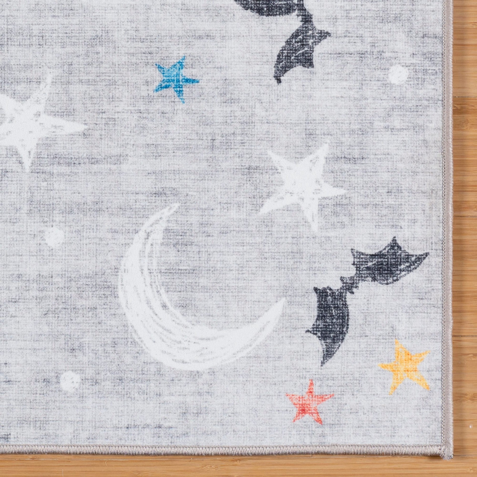 slide 4 of 6, Haunted Living Halloween 2025 3 x 5 (ft) Loomed Bats Rectangular Indoor Abstract Global Machine washable Pet Friendly Area rug, 1 ct