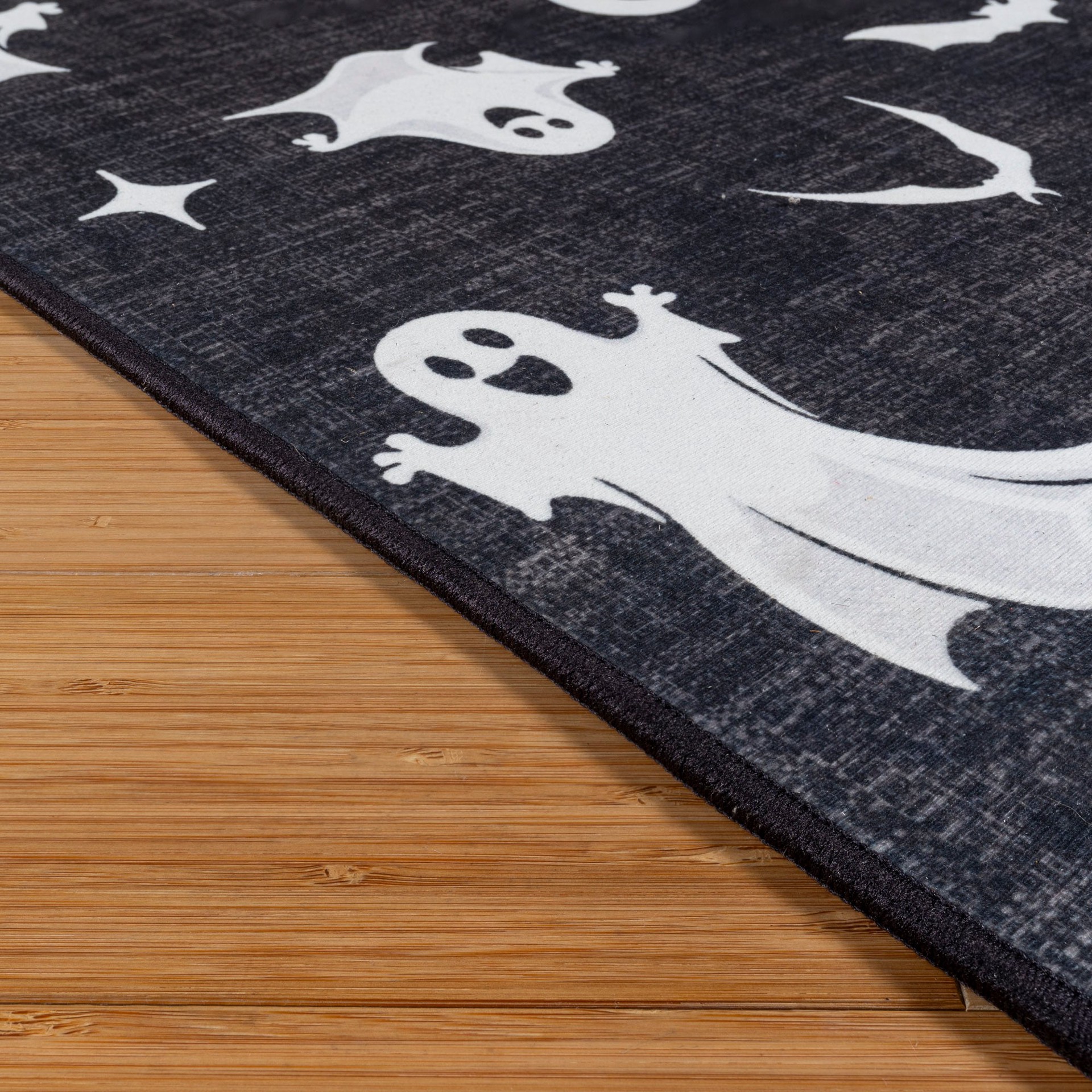 slide 6 of 6, Haunted Living Halloween 2025 3 x 5 (ft) Loomed Ghosts Rectangular Indoor Abstract Global Machine washable Pet Friendly Area rug, 1 ct