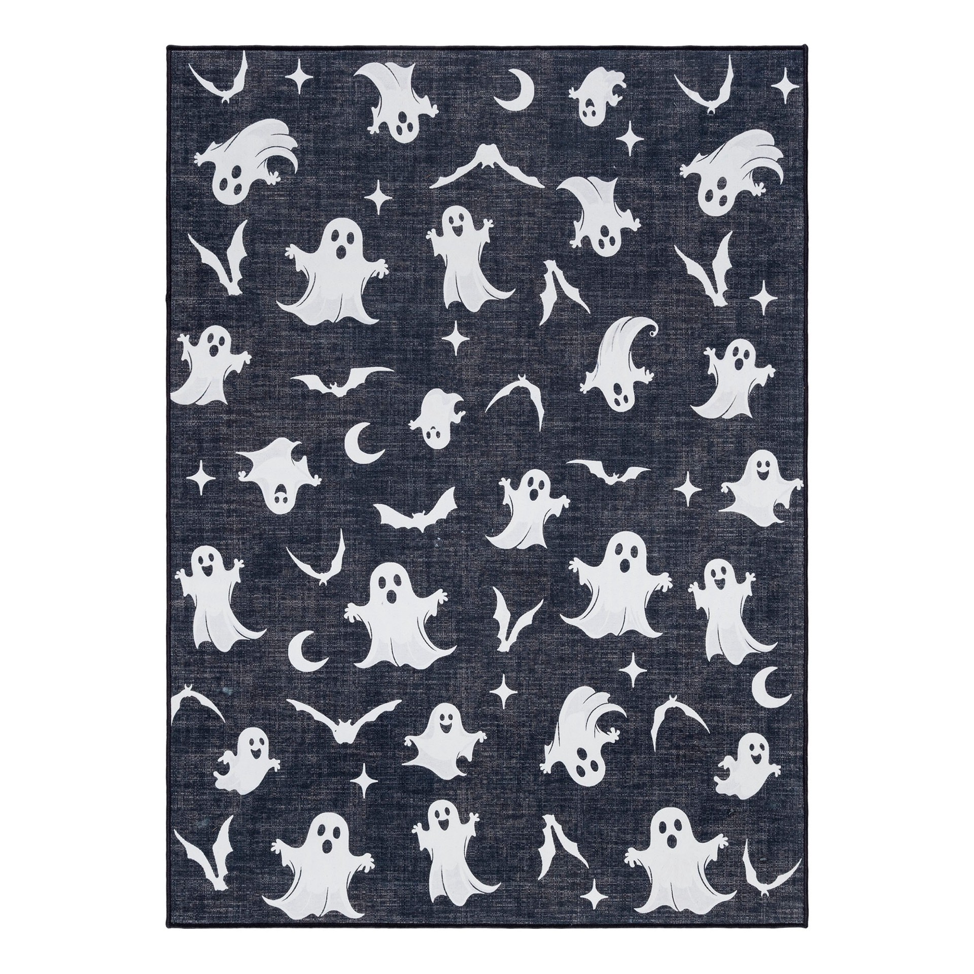 slide 1 of 6, Haunted Living Halloween 2025 3 x 5 (ft) Loomed Ghosts Rectangular Indoor Abstract Global Machine washable Pet Friendly Area rug, 1 ct