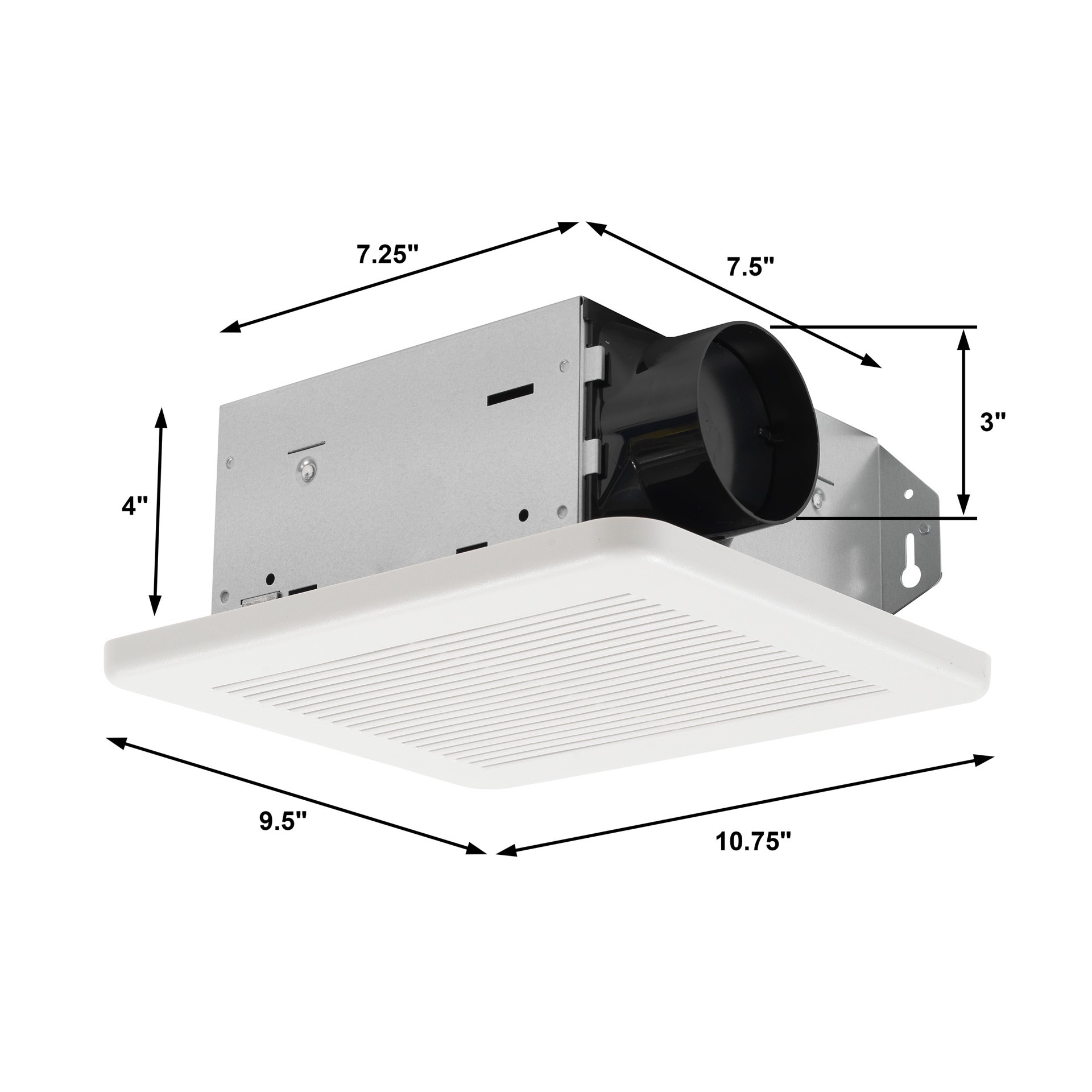 slide 4 of 6, Utilitech 1.0-Sone 50-CFM White Bathroom Fan (ENERGY STAR Certified), 1 ct