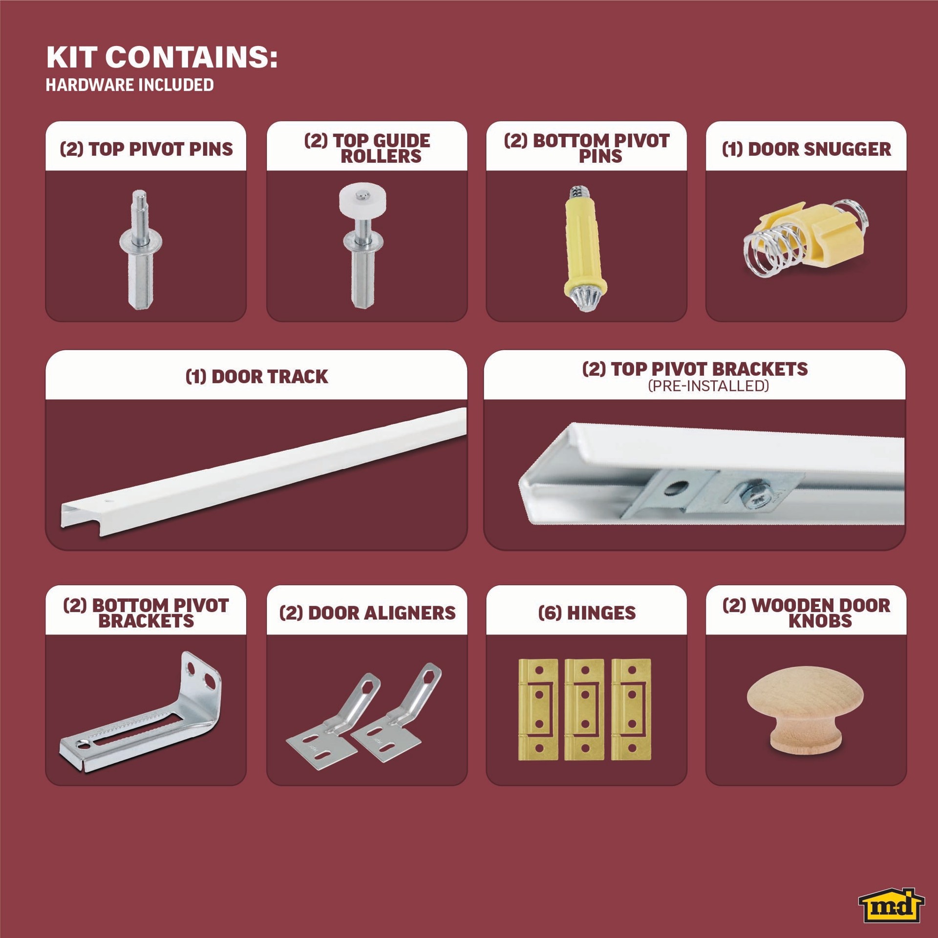 slide 4 of 6, M-D 48-in Bifold Closet Door Track kit, 1 ct