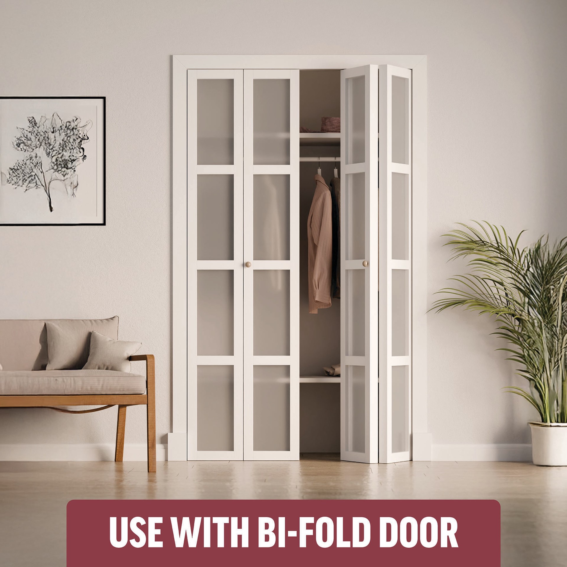 slide 5 of 6, M-D 48-in Bifold Closet Door Track kit, 1 ct