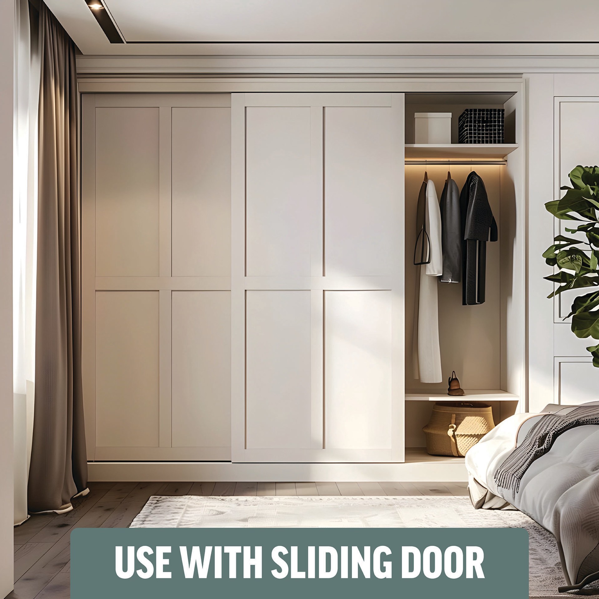 slide 5 of 6, M-D 8 -Piece 48-in Bi-pass door Sliding Closet Door Track kit, 1 ct