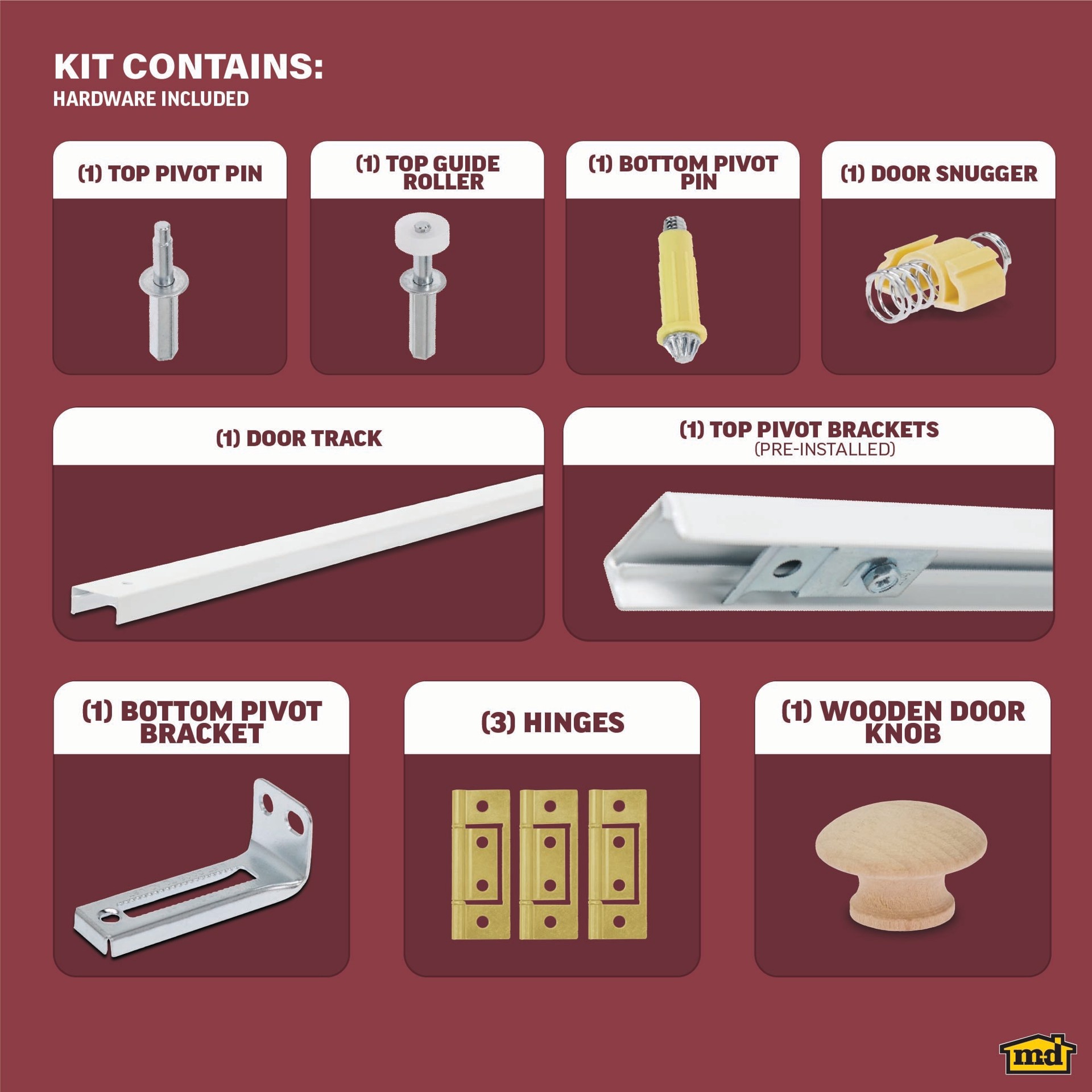 slide 4 of 6, M-D 36-in Bifold Closet Door Track kit, 1 ct