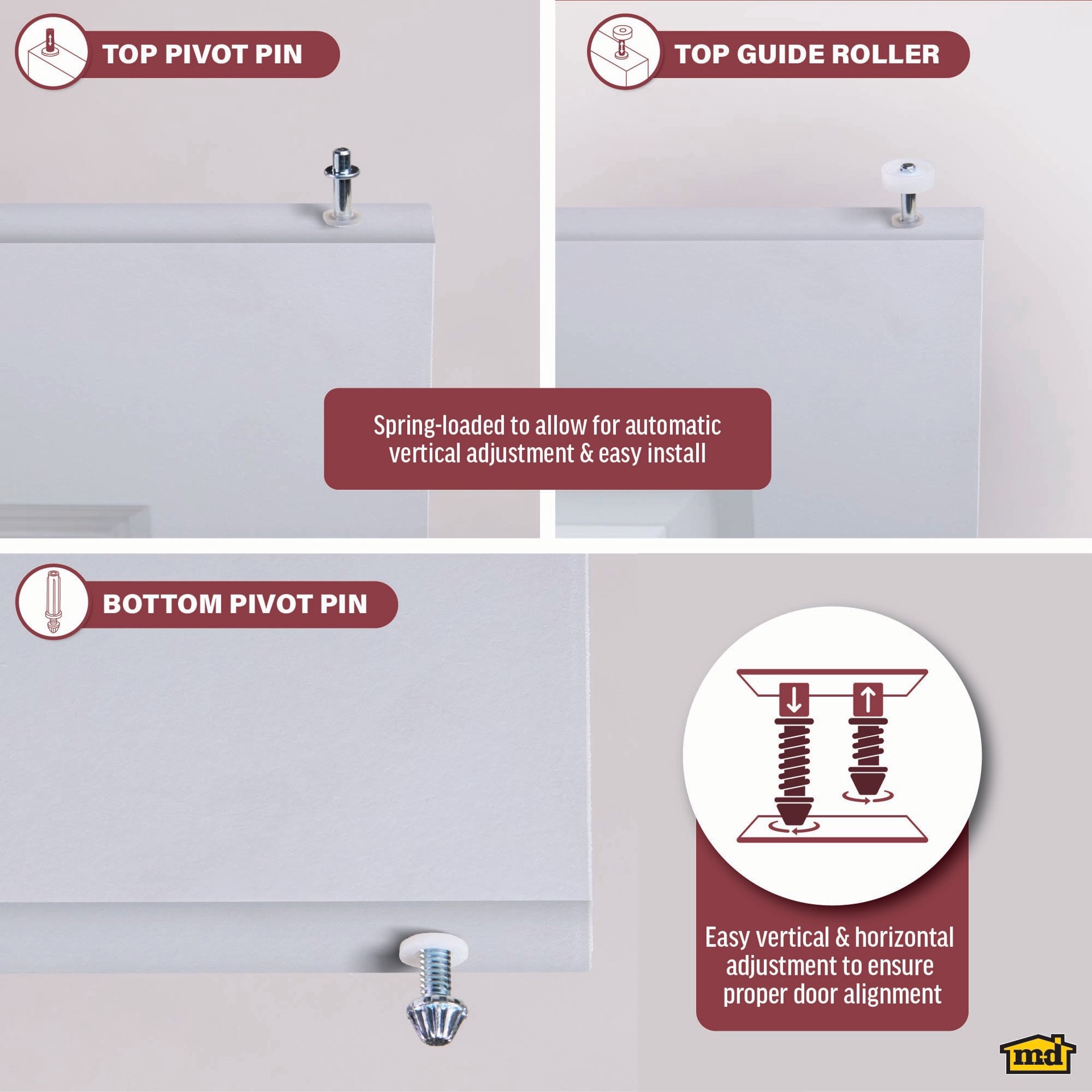 slide 5 of 6, M-D 36-in Bifold Closet Door Track kit, 1 ct