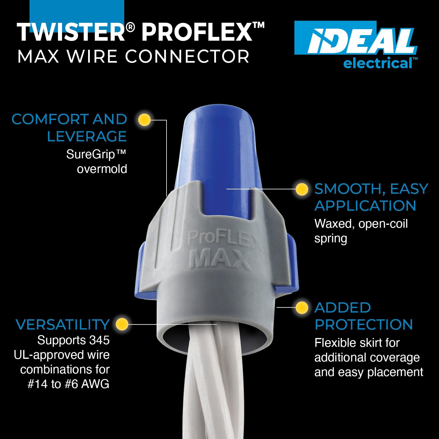 slide 2 of 6, IDEAL Twist-on Wire Connectors Blue/Gray ( 5 -Pack ), 1 ct