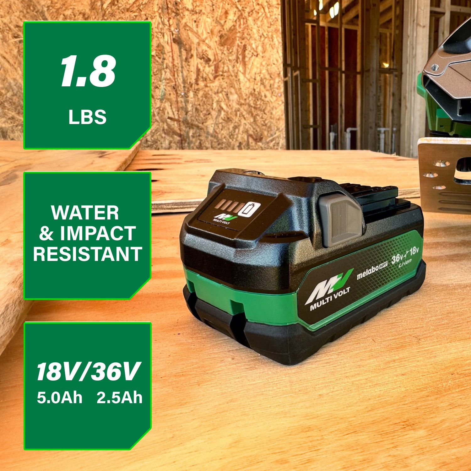 slide 2 of 6, Metabo HPT 36 -Volt 1 -Pack Lithium-ion ( 5 Ah Battery ), 1 ct