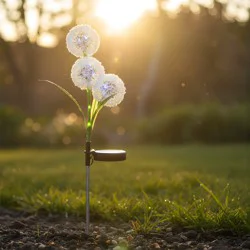 Harbor Breeze Dandelion White Solar LED Outdoor Path Light with Dusk-to ...