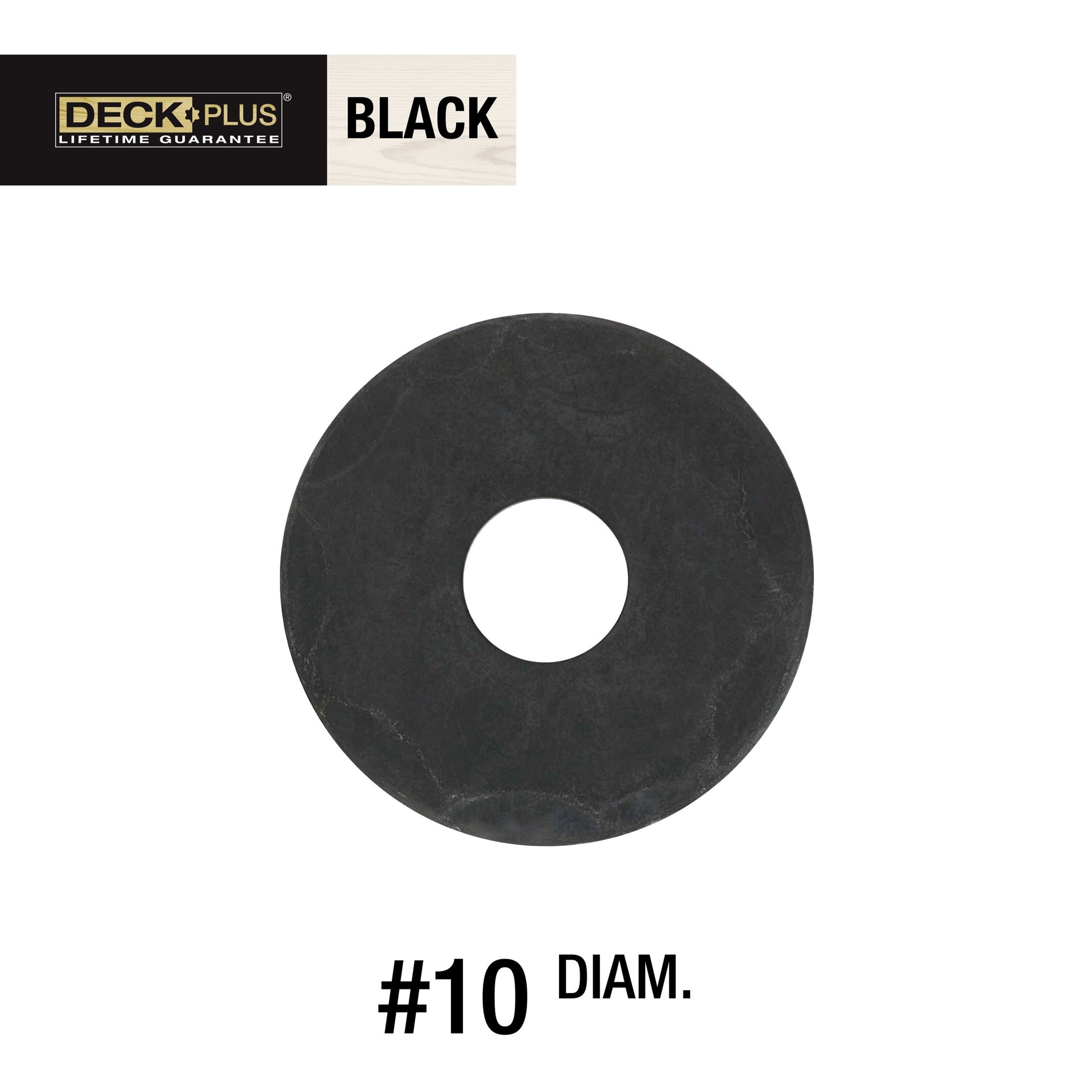 slide 3 of 6, Deck Plus 4 -Pack #10 x Black Fender Washer, 1 ct