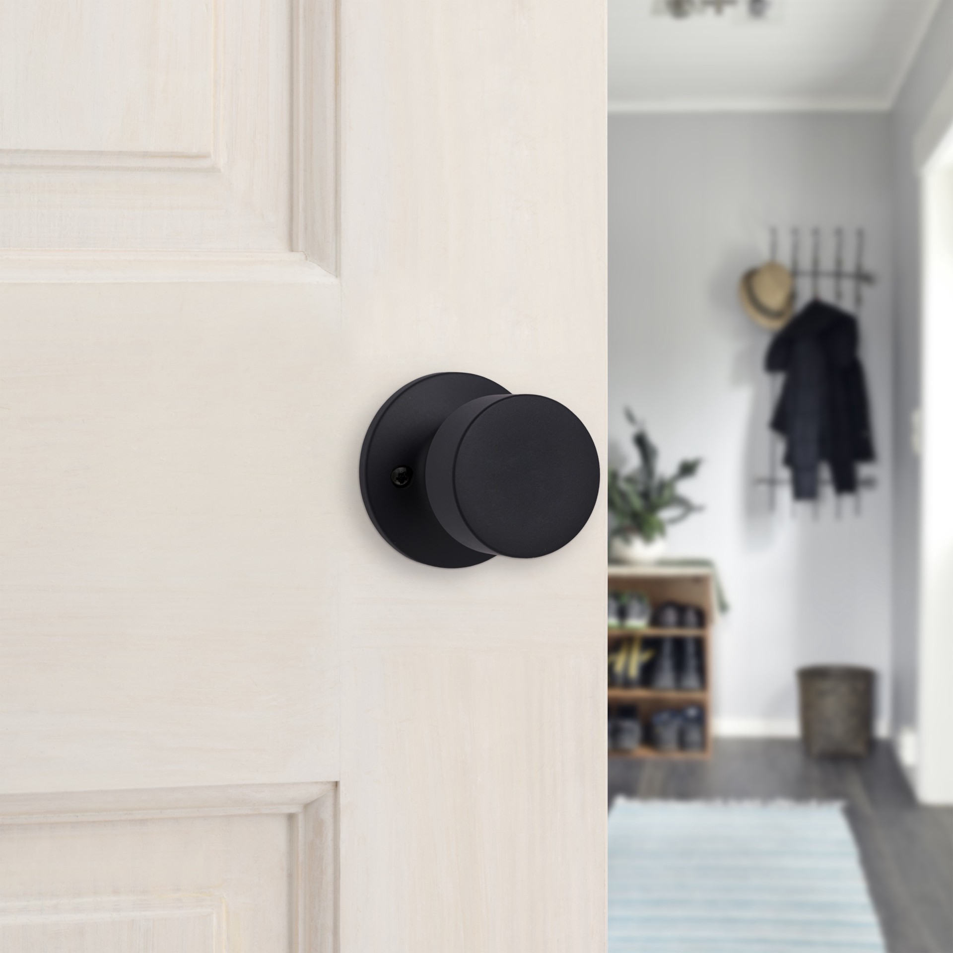 slide 6 of 6, RELIABILT Matte Black Interior or Hall/Closet Passage Door Knob, 1 ct