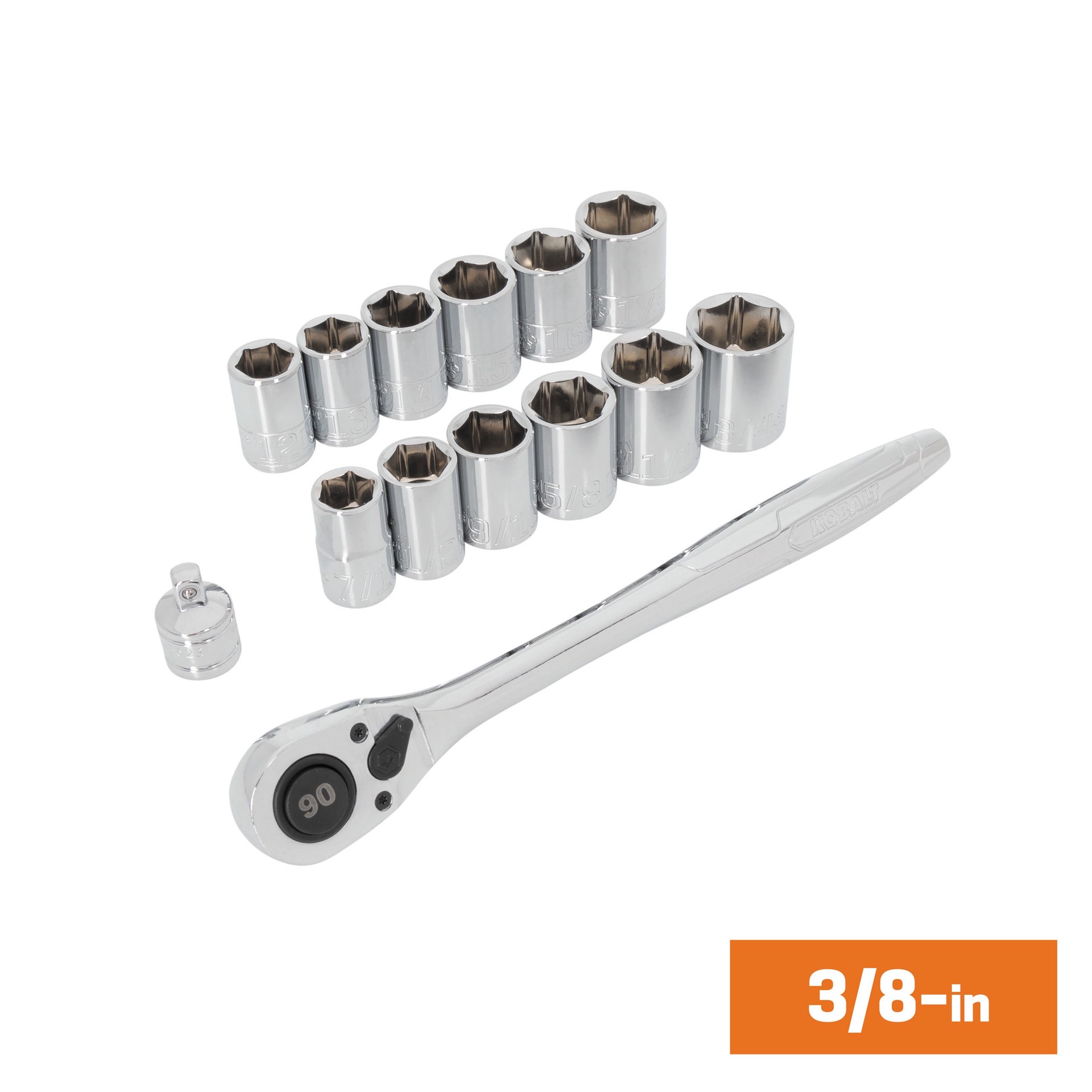 slide 5 of 5, Kobalt 46 -Piece Standard (SAE) and Metric Mechanics Tool Set with Hard Case, 1 ct