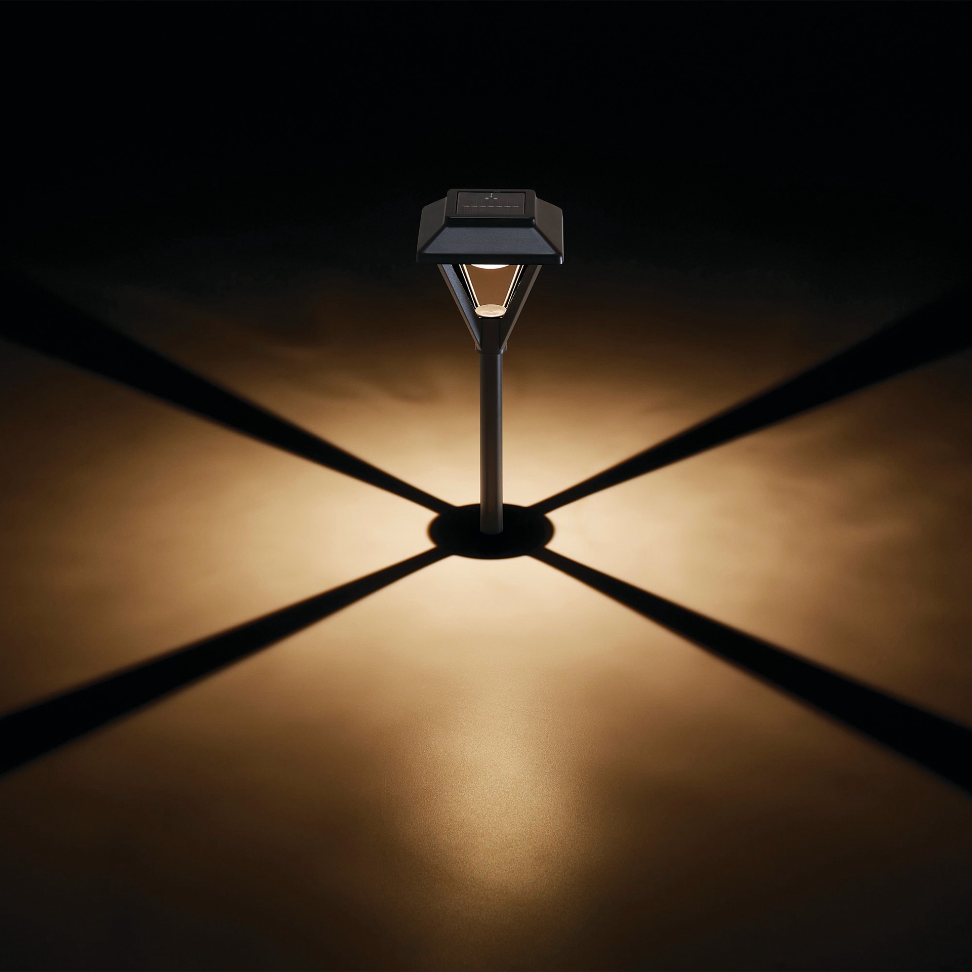 slide 3 of 6, Harbor Breeze Pyramid Path 20 -Lumens Black Solar LED Outdoor Path Light ( 3300-K ), 1 ct