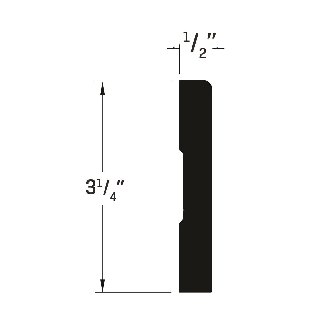 slide 3 of 5, Royal Building Products 1/2-in x 3-1/2-in x 8-ft Craftsman Primed PVC 433 Baseboard Moulding, 1 ct
