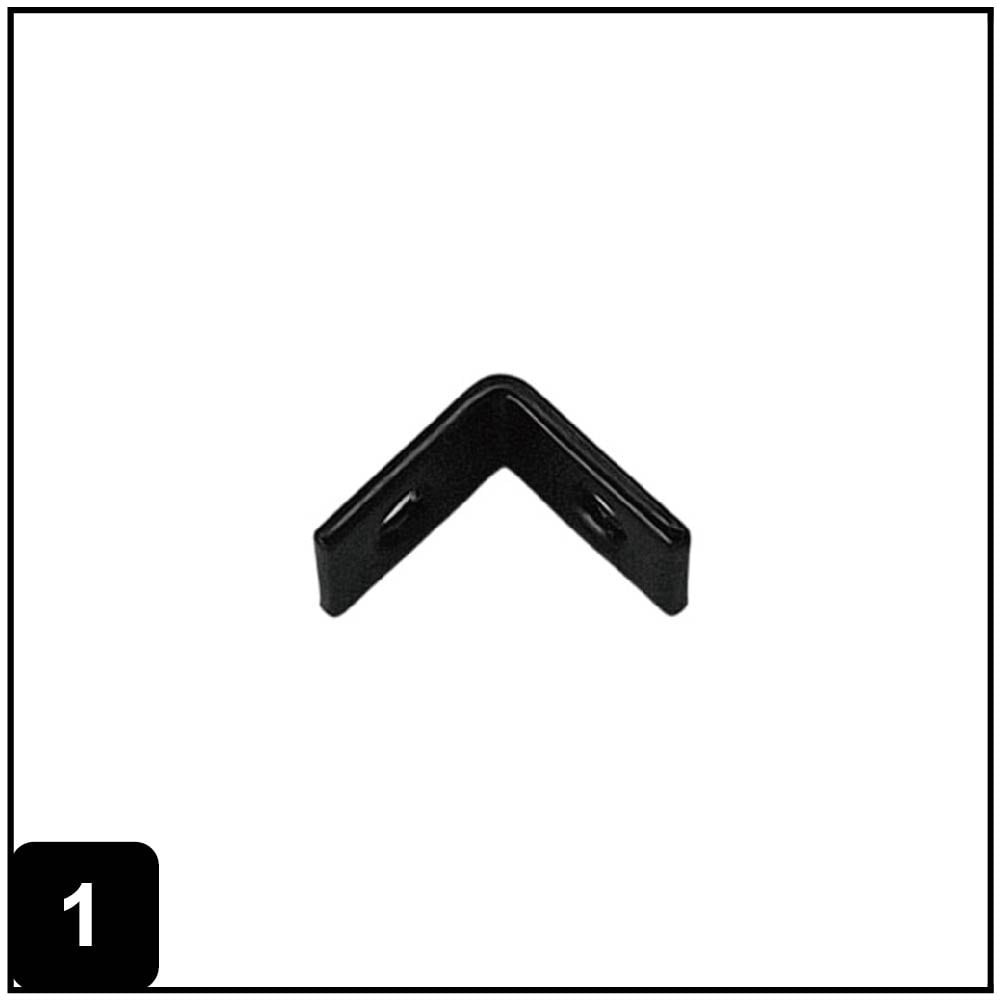 slide 2 of 6, RELIABILT 0.75-in x 0.5-in x 0.75-in 14 -Gauge Black Steel Corner brace 4 -Pack, 1 ct