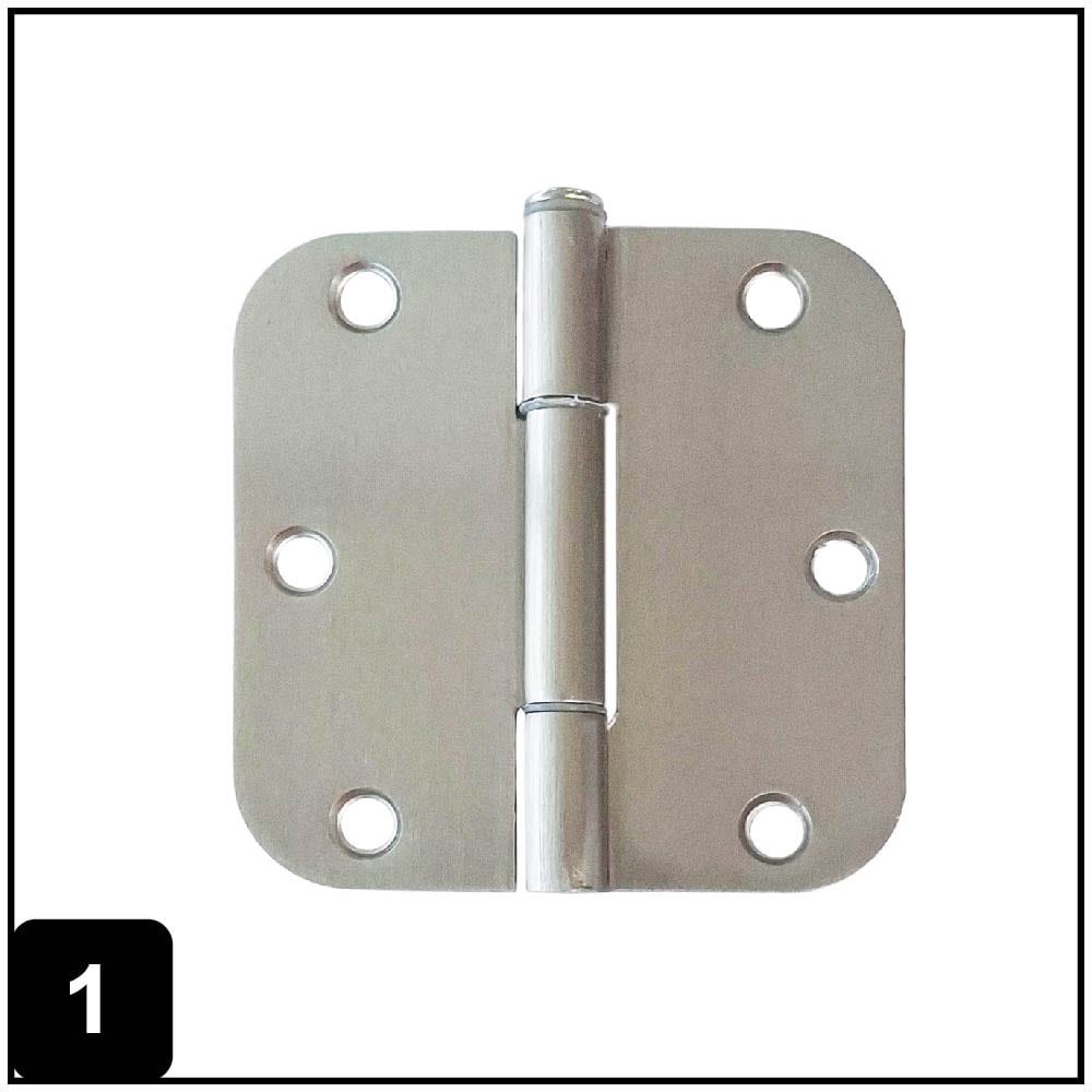 slide 2 of 6, RELIABILT No-Squeak 3-1/2-in H x 5/8-in Radius Satin Nickel Mortise Interior/Exterior Door Hinge 3 -Pack, 1 ct