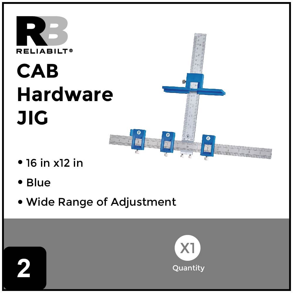 slide 2 of 5, RELIABILT RB CAB HARDWARE JIG Blue Aluminum and stainless steel Finish Cabinet hardware kit, 1 ct
