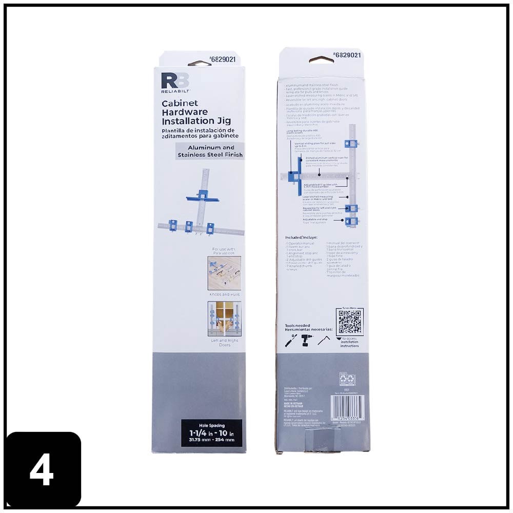 slide 4 of 5, RELIABILT RB CAB HARDWARE JIG Blue Aluminum and stainless steel Finish Cabinet hardware kit, 1 ct