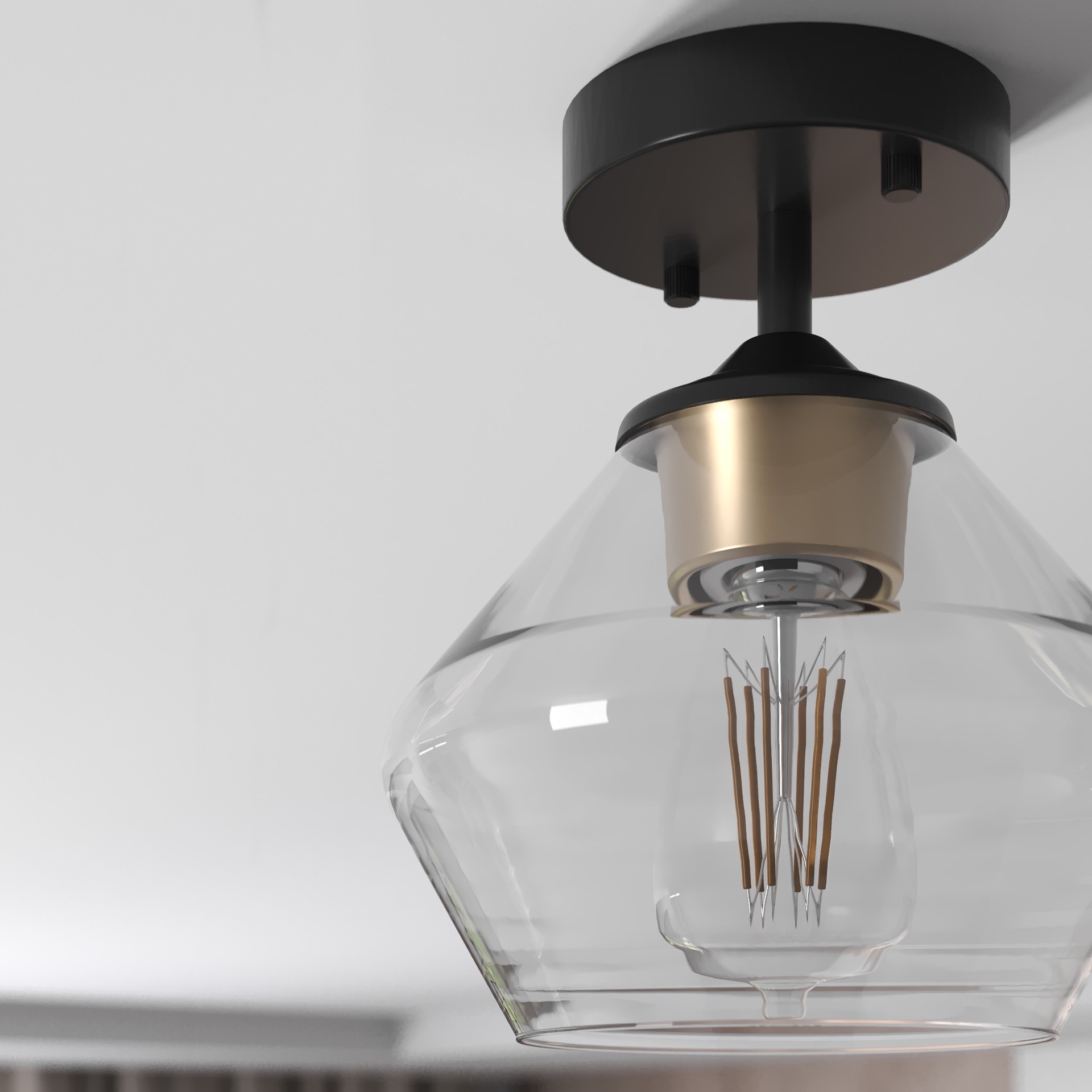 slide 2 of 6, Origin 21 NYA 1 -Light 7.9-in Matte Black Semi Flush Mount Light, 1 ct