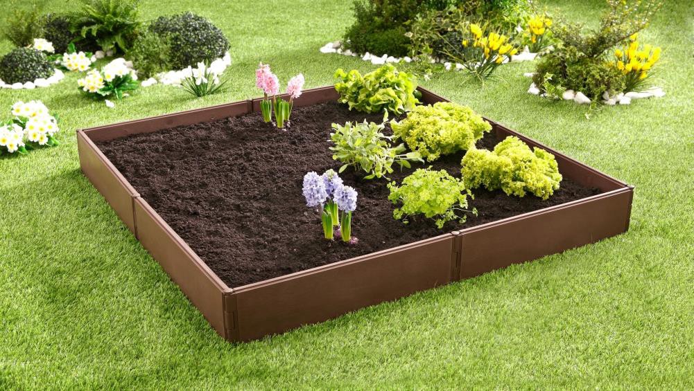slide 6 of 6, EMSCO GROUP 8-cu ft 46-in W x 46-in L x 5.375-in H Brown Plastic Raised Garden Bed, 1 ct