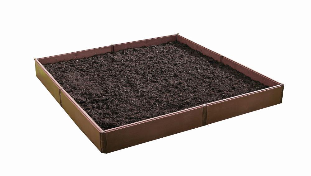slide 1 of 6, EMSCO GROUP 8-cu ft 46-in W x 46-in L x 5.375-in H Brown Plastic Raised Garden Bed, 1 ct