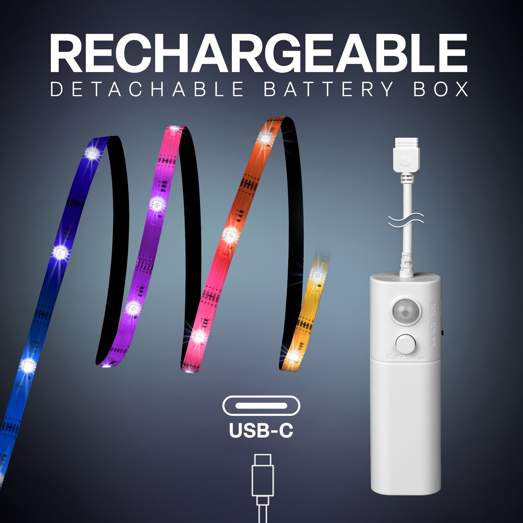 slide 3 of 6, Utilitech Rechargeable Strip Lights 196.8-in Rechargeable Battery LED Under Cabinet Light Bar Motion Sensing Light with Remote, 1 ct