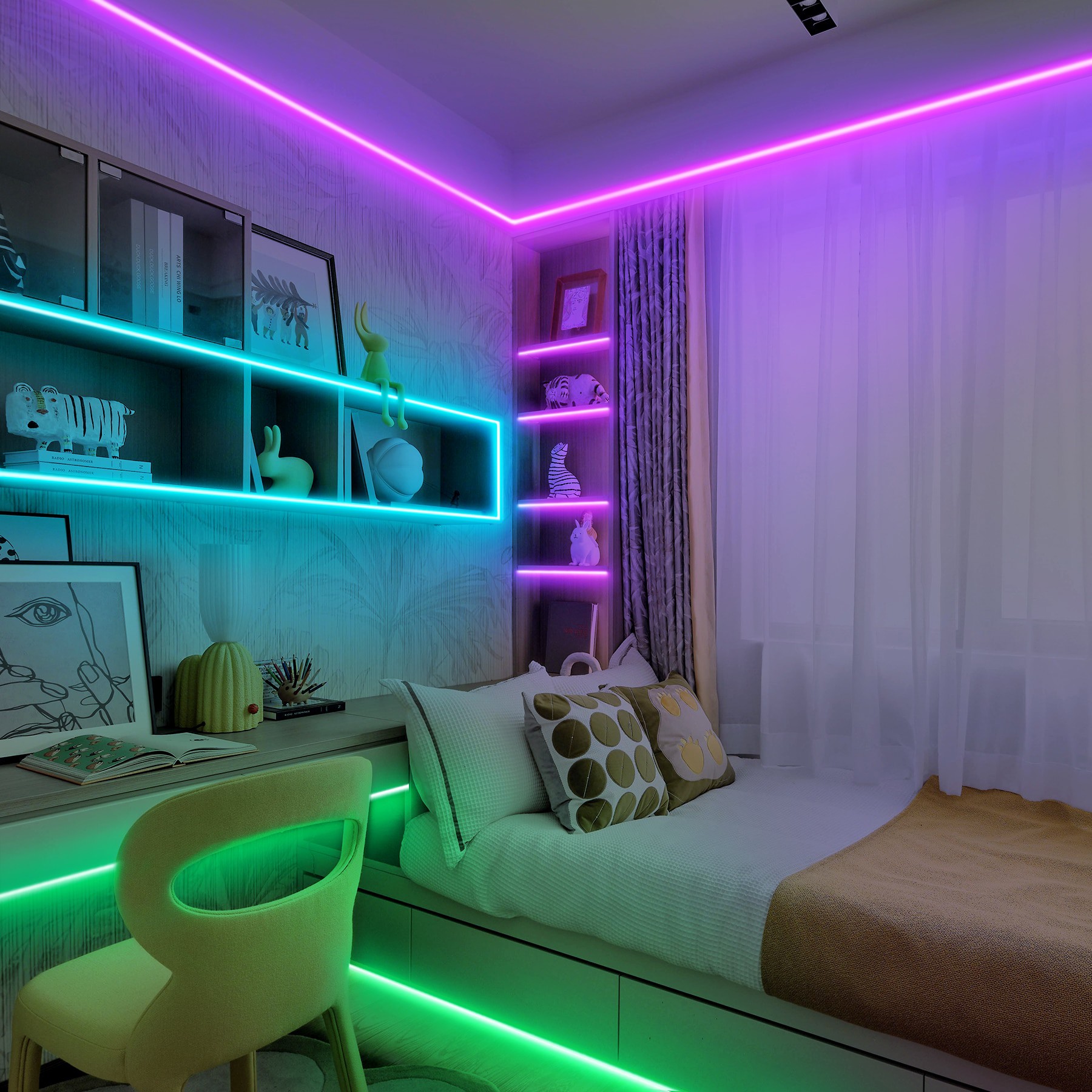 slide 2 of 6, Utilitech Indoor 10-ft LED Multicolor Tape Light, 1 ct