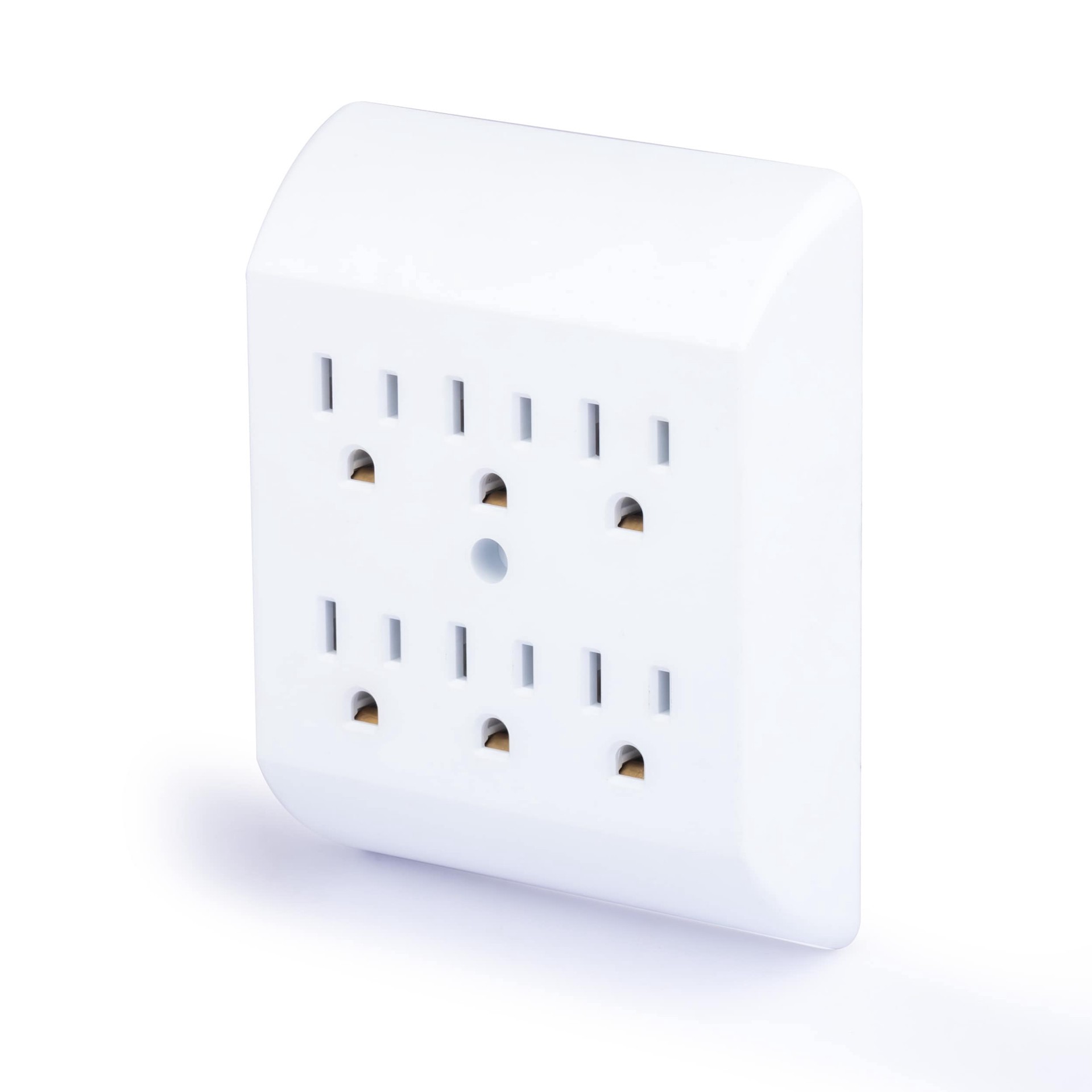 slide 3 of 5, Project Source 15 -Amp Duplex to six White Basic Standard Adapter, 1 ct