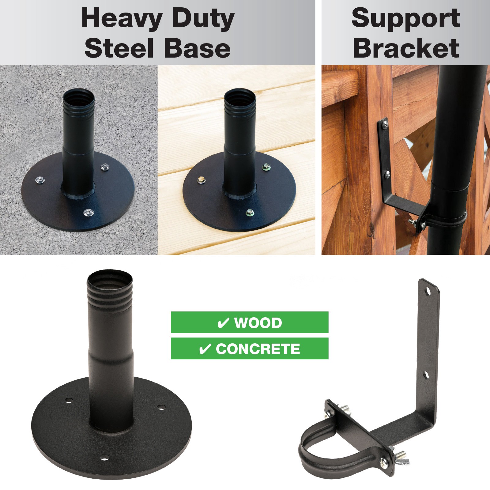 slide 3 of 6, Harbor Breeze 2 Pack of Premium 10' String Light Poles w/ 2 Deck and 2 Ground Mounts, 1 ct