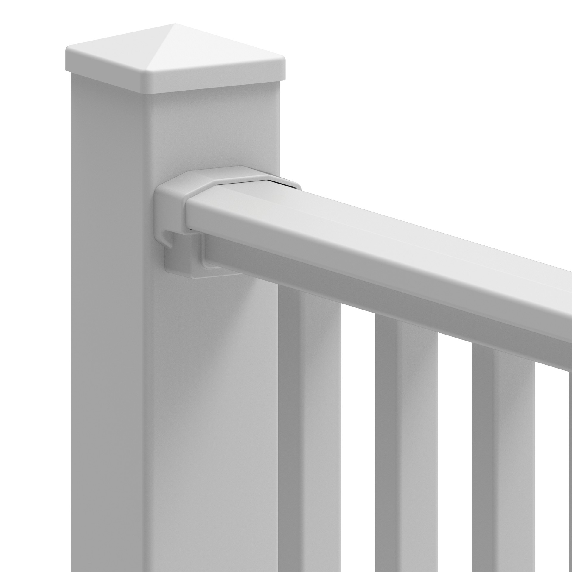 slide 3 of 3, RDI Camden Level bracket White Composite Post connector, 1 ct