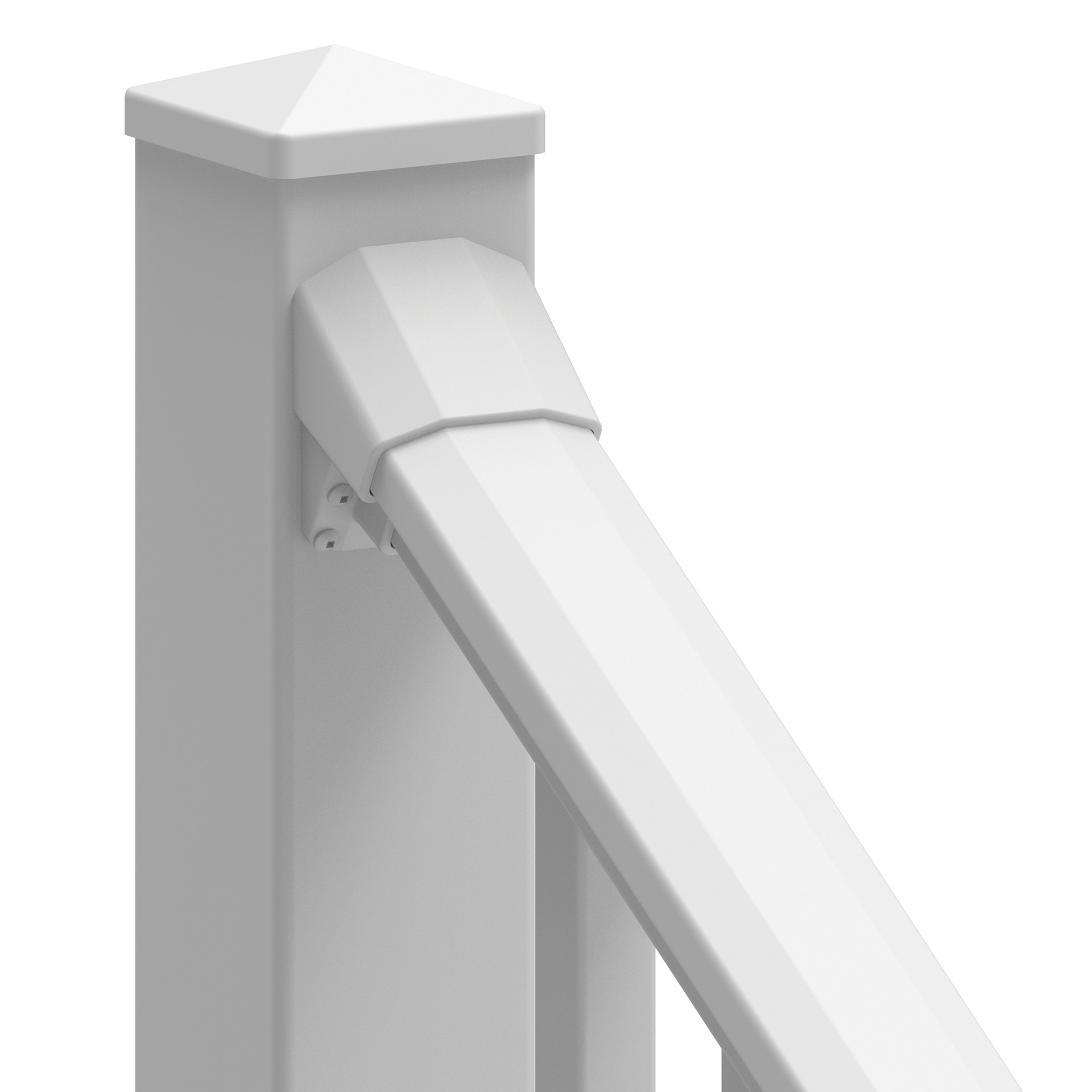 slide 3 of 3, RDI Camden Stair bracket White Composite Post connector, 1 ct