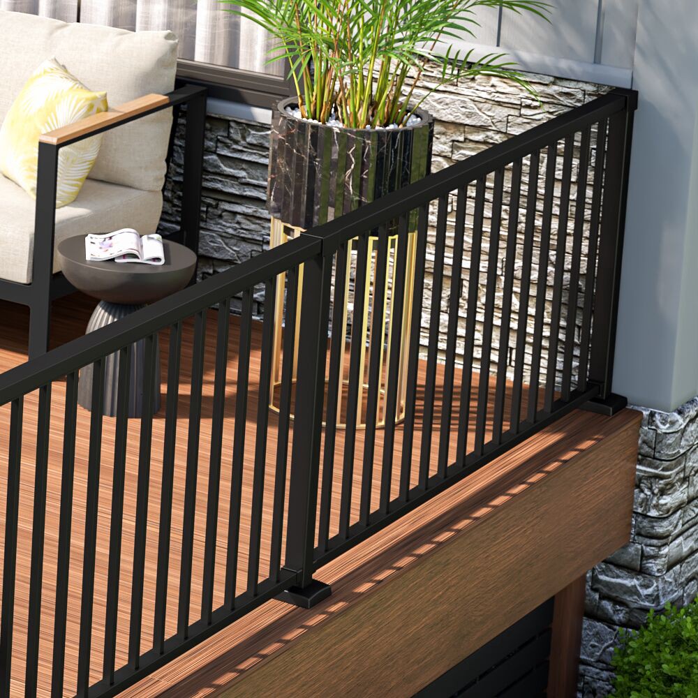 slide 4 of 4, RDI Margate Corner bracket Matte Black Aluminum Post connector 4 -Pack, 1 ct