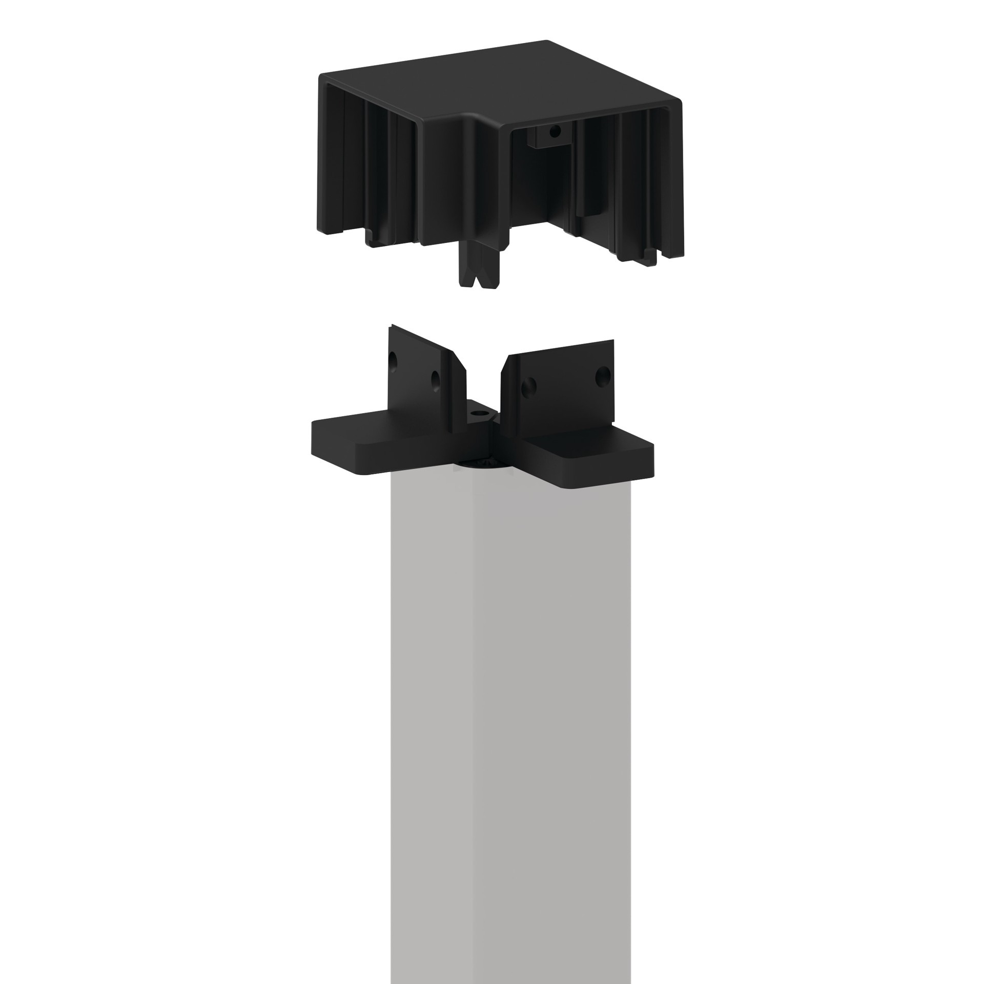 slide 1 of 4, RDI Margate Corner bracket Matte Black Aluminum Post connector 4 -Pack, 1 ct