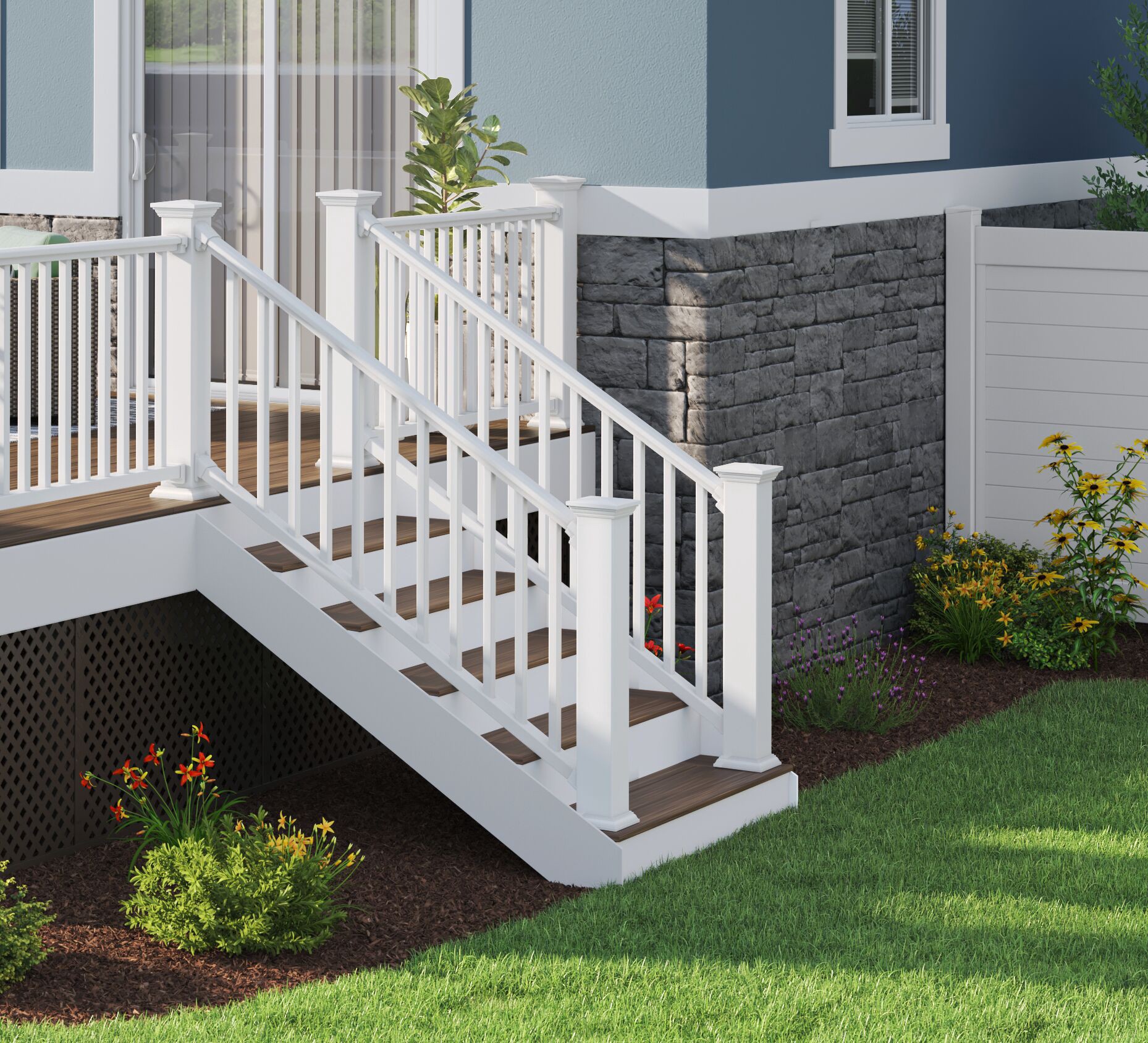 slide 2 of 6, RDI 4-in x 4-in x 3-ft White Composite Deck Post sleeve, 1 ct