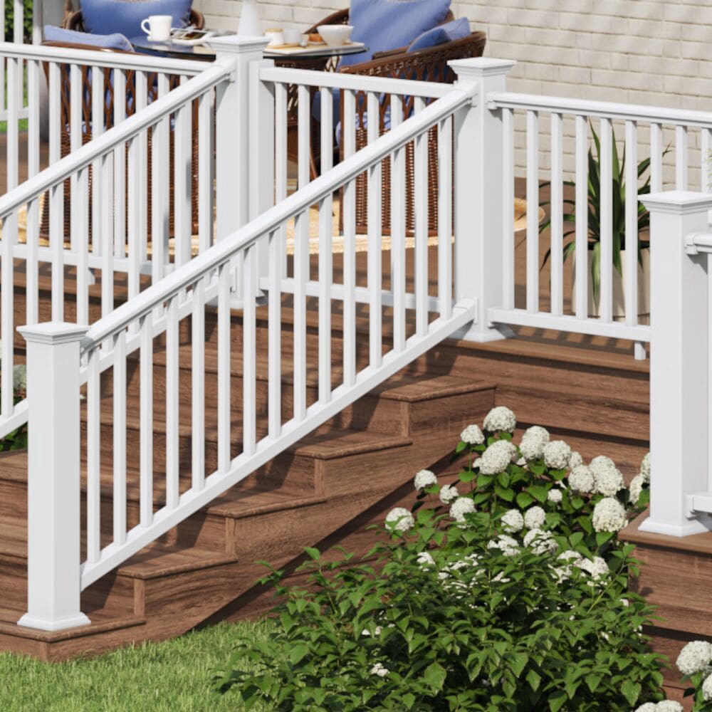 slide 3 of 6, RDI 4-in x 4-in x 3-ft White Composite Deck Post sleeve, 1 ct