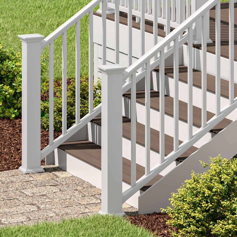 slide 4 of 6, RDI 4-in x 4-in x 3-ft White Composite Deck Post sleeve, 1 ct