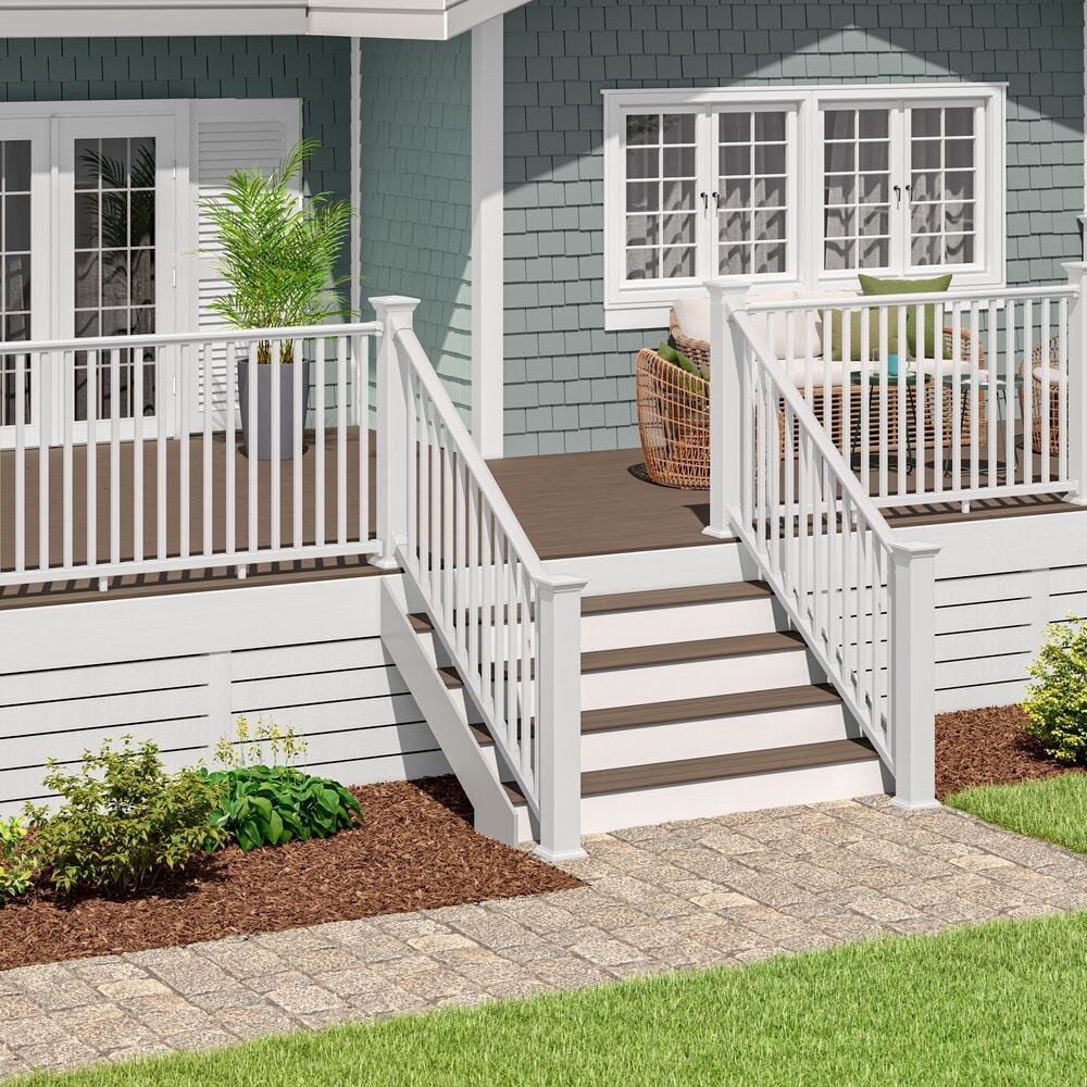 slide 5 of 6, RDI 4-in x 4-in x 3-ft White Composite Deck Post sleeve, 1 ct
