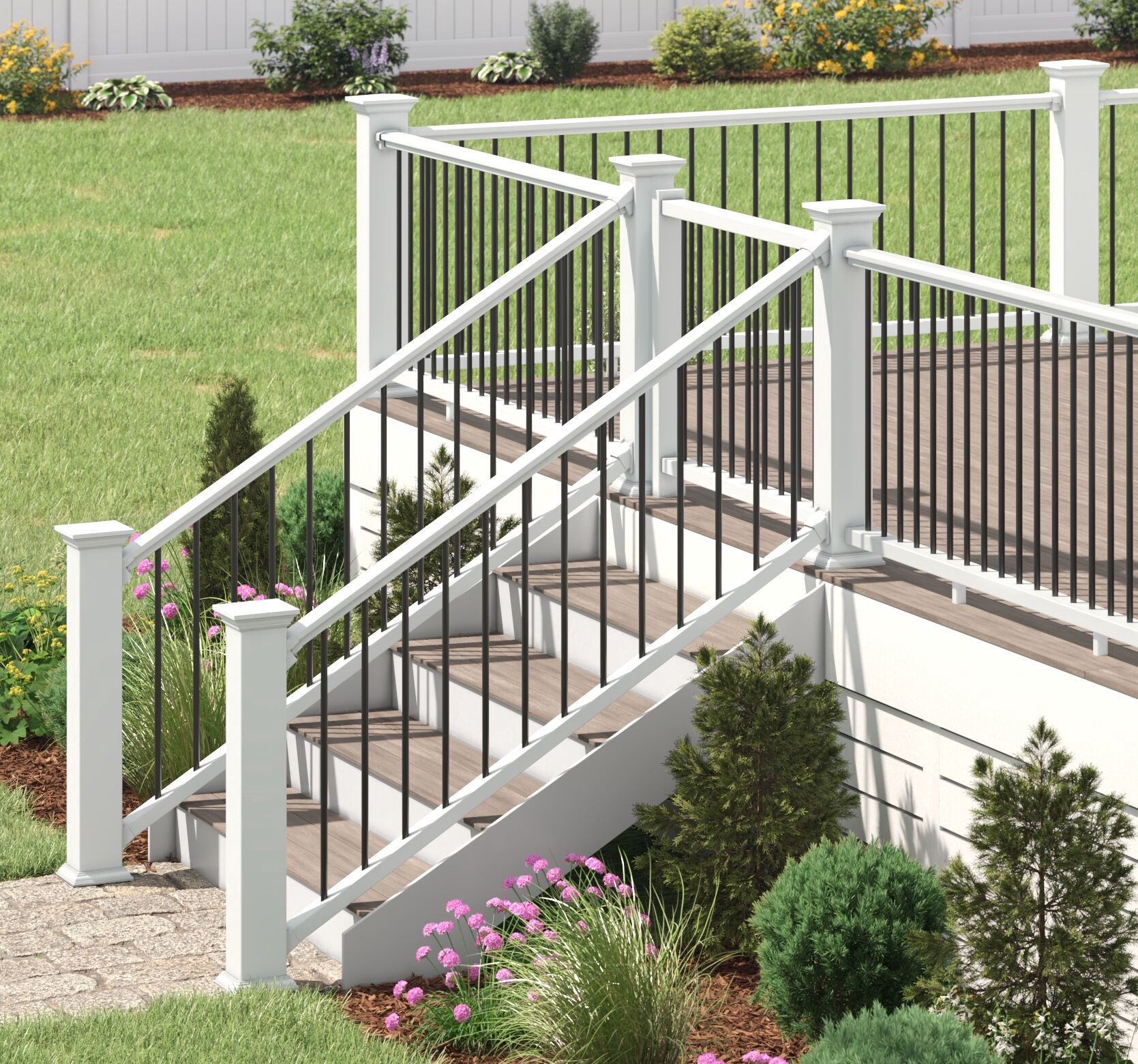 slide 2 of 4, RDI White Composite Deck post base trim, 1 ct