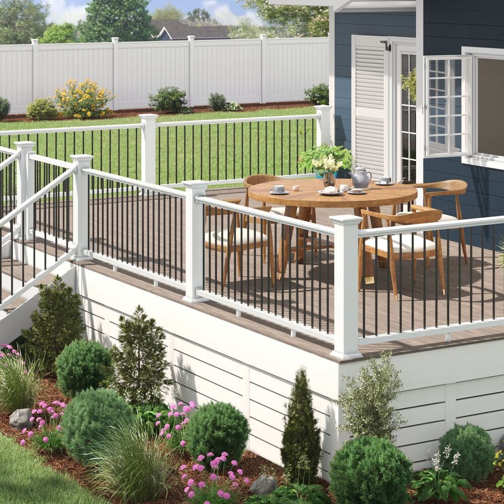 slide 3 of 4, RDI White Composite Deck post base trim, 1 ct